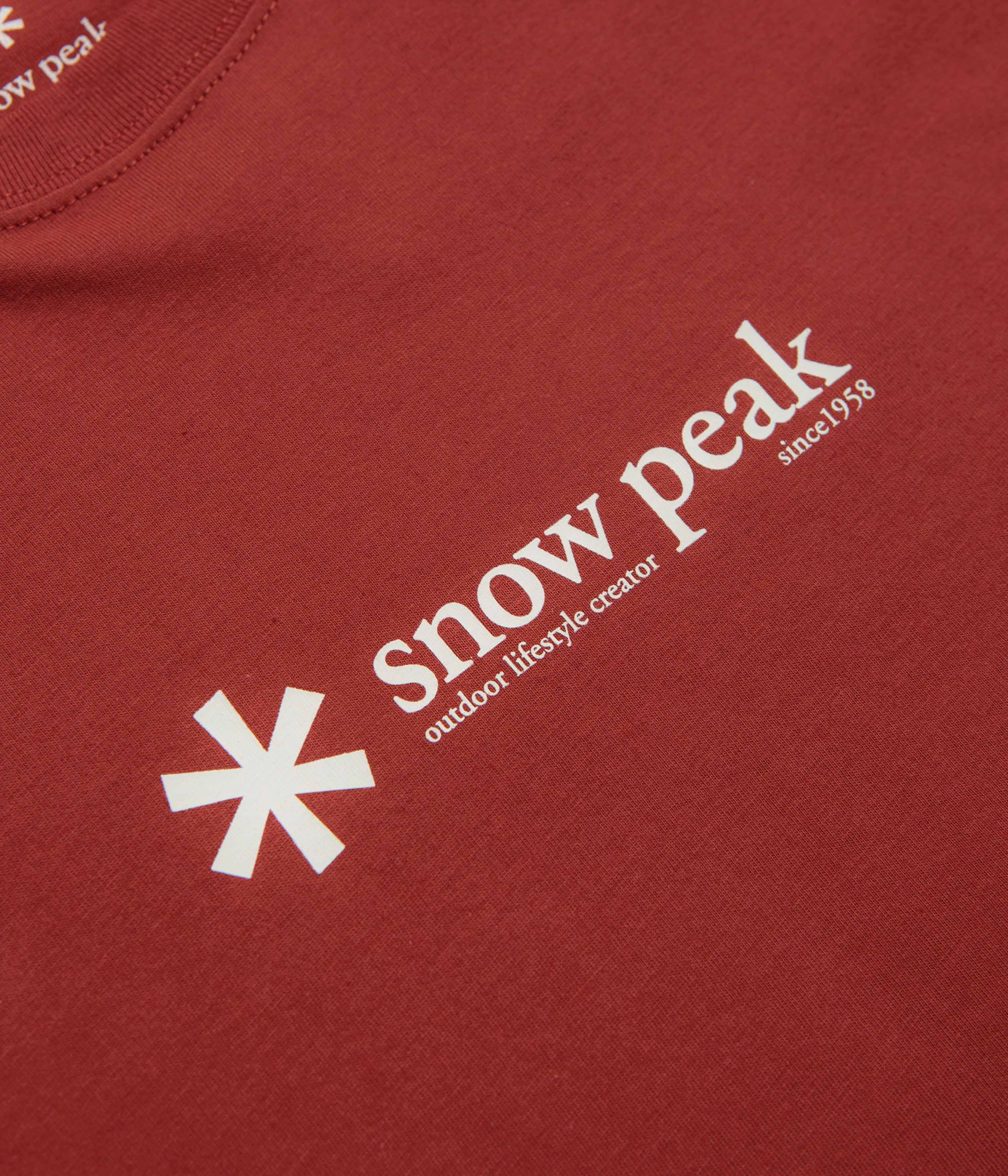 Snow Peak Soft Cotton Logo T-Shirt - Red - Image 3