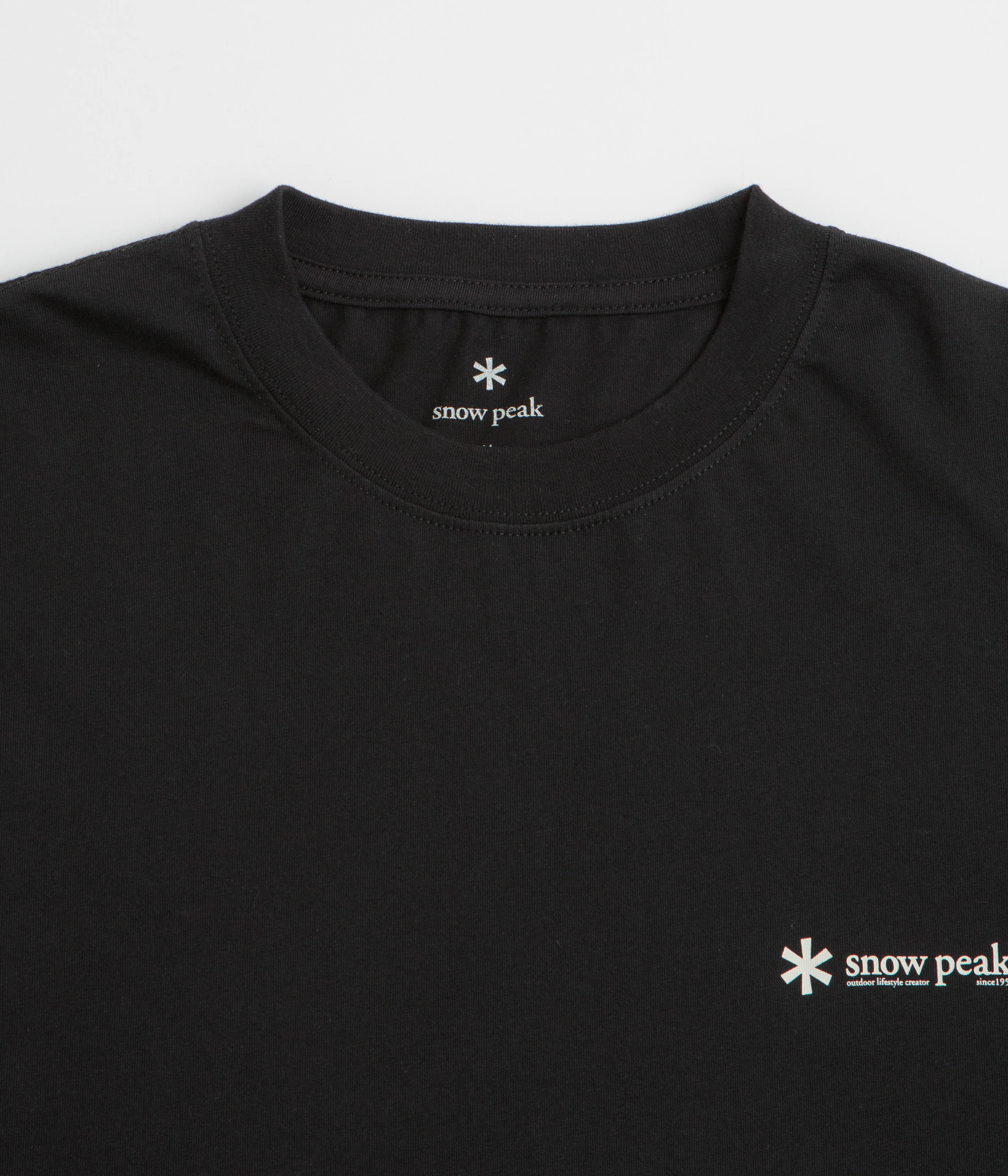 Snow Peak Soft Cotton Relaxed Logo Long Sleeve T-Shirt - Black - Image 2