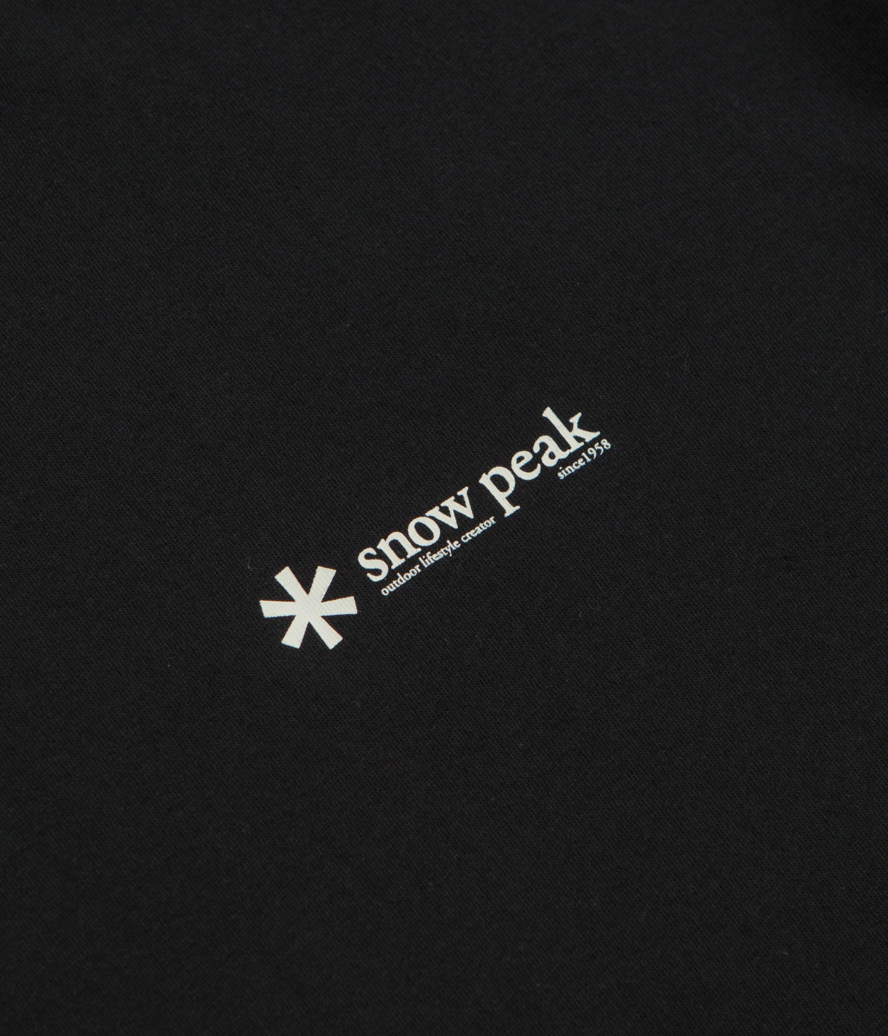 Snow Peak Soft Cotton Relaxed Logo Long Sleeve T-Shirt - Black - Image 3