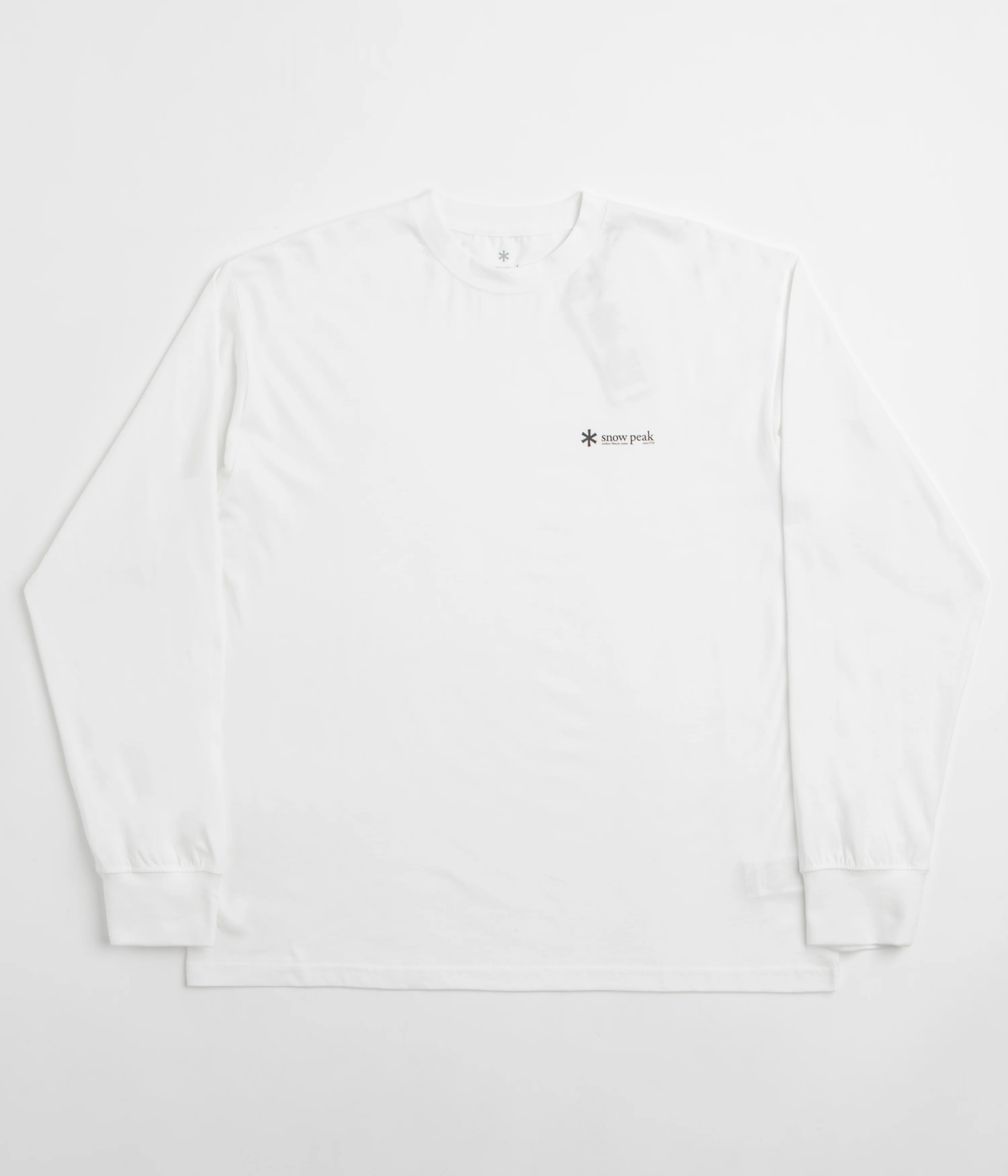 Snow Peak Soft Cotton Relaxed Logo Long Sleeve T-Shirt - Off White