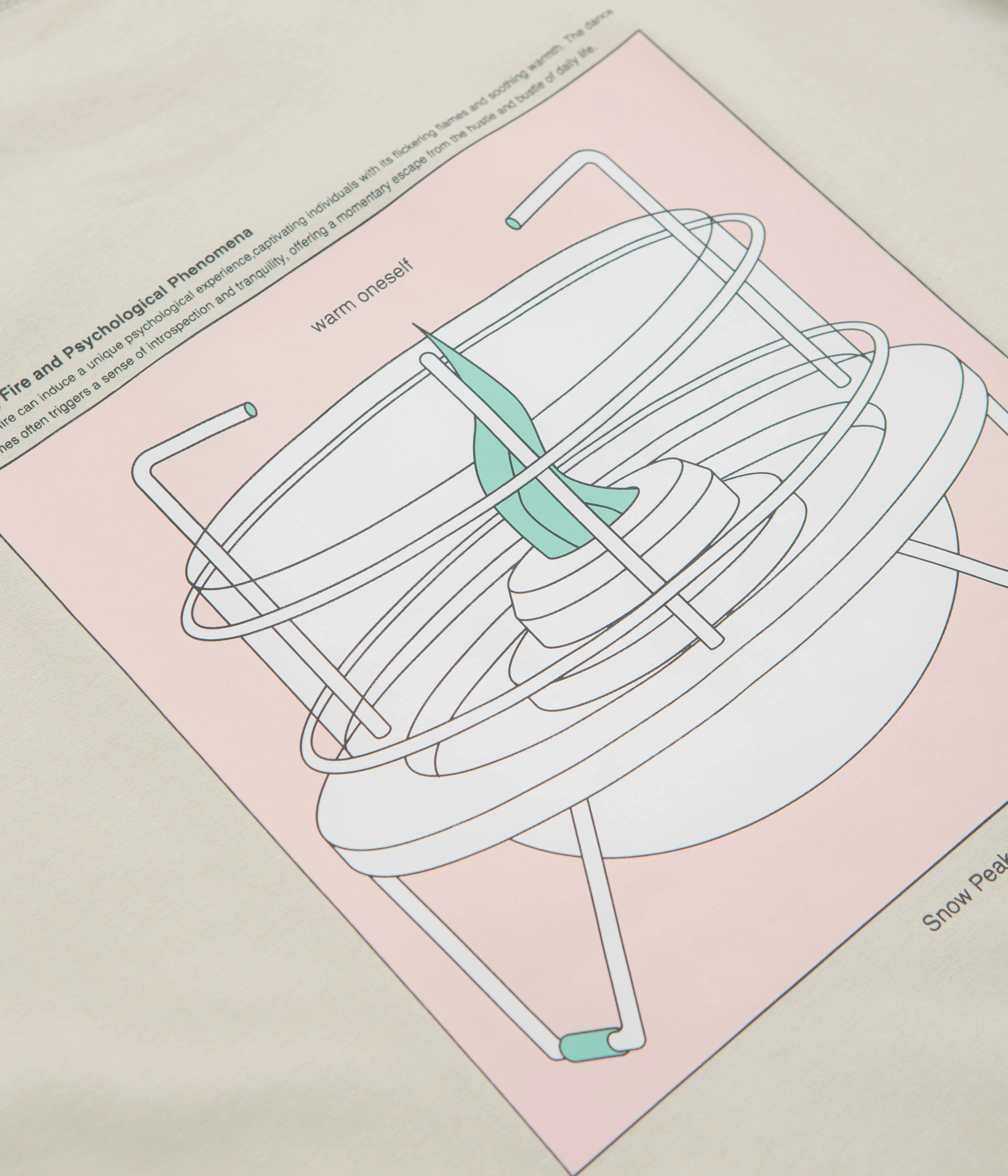 Snow Peak Warm Oneself T-Shirt - Light Beige - Image 5