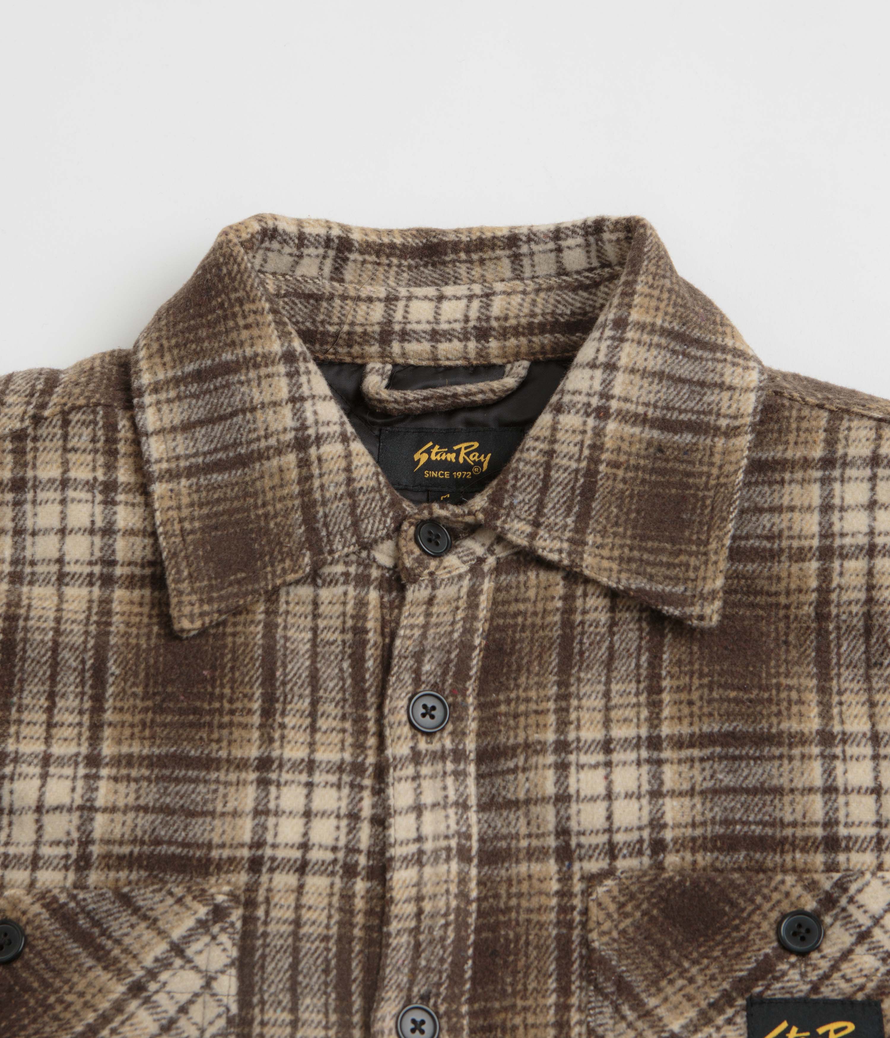 Stan Ray Quilted Plaid Overshirt - Brown - Image 4