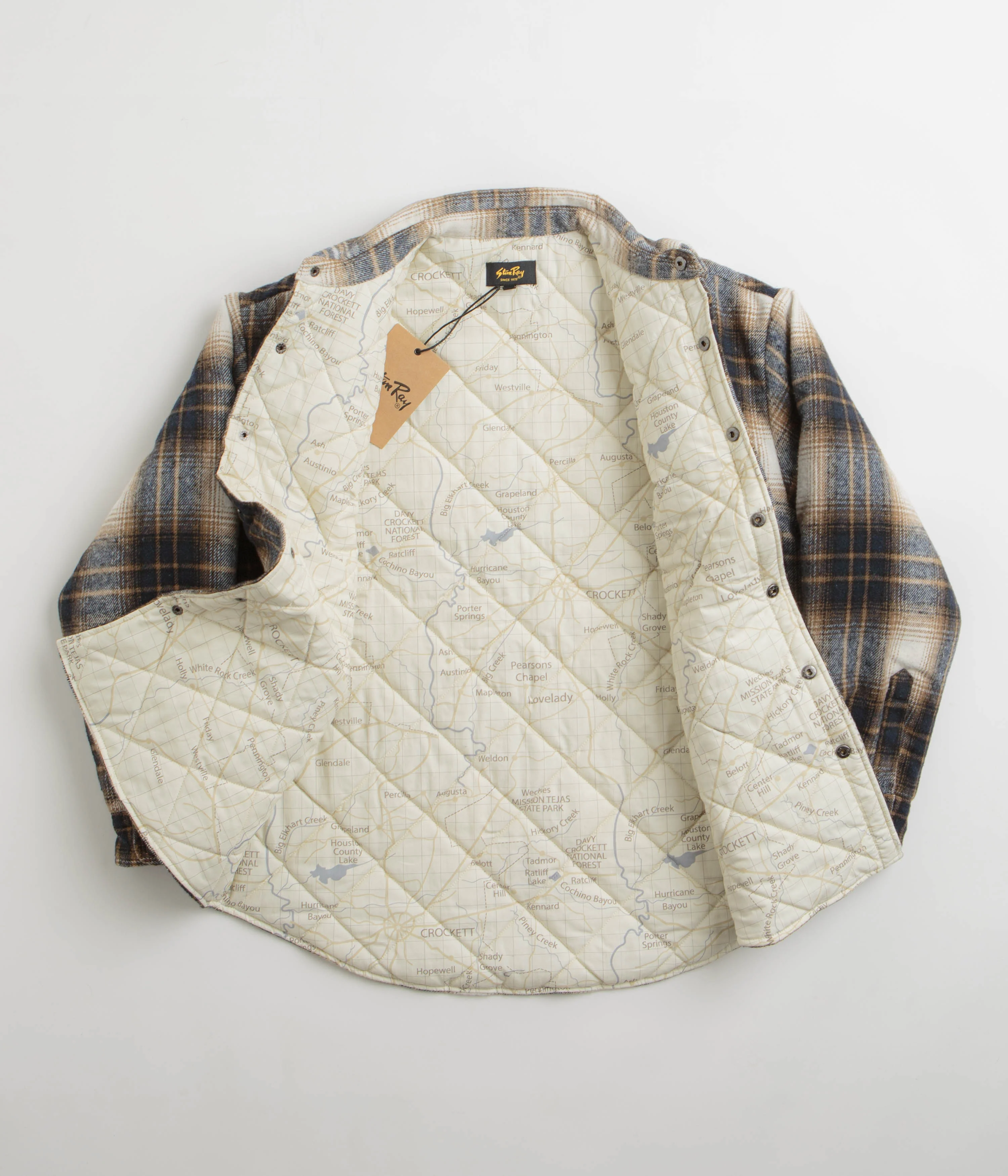 Stan Ray Quilted Plaid Overshirt - Navy Plaid - Image 2