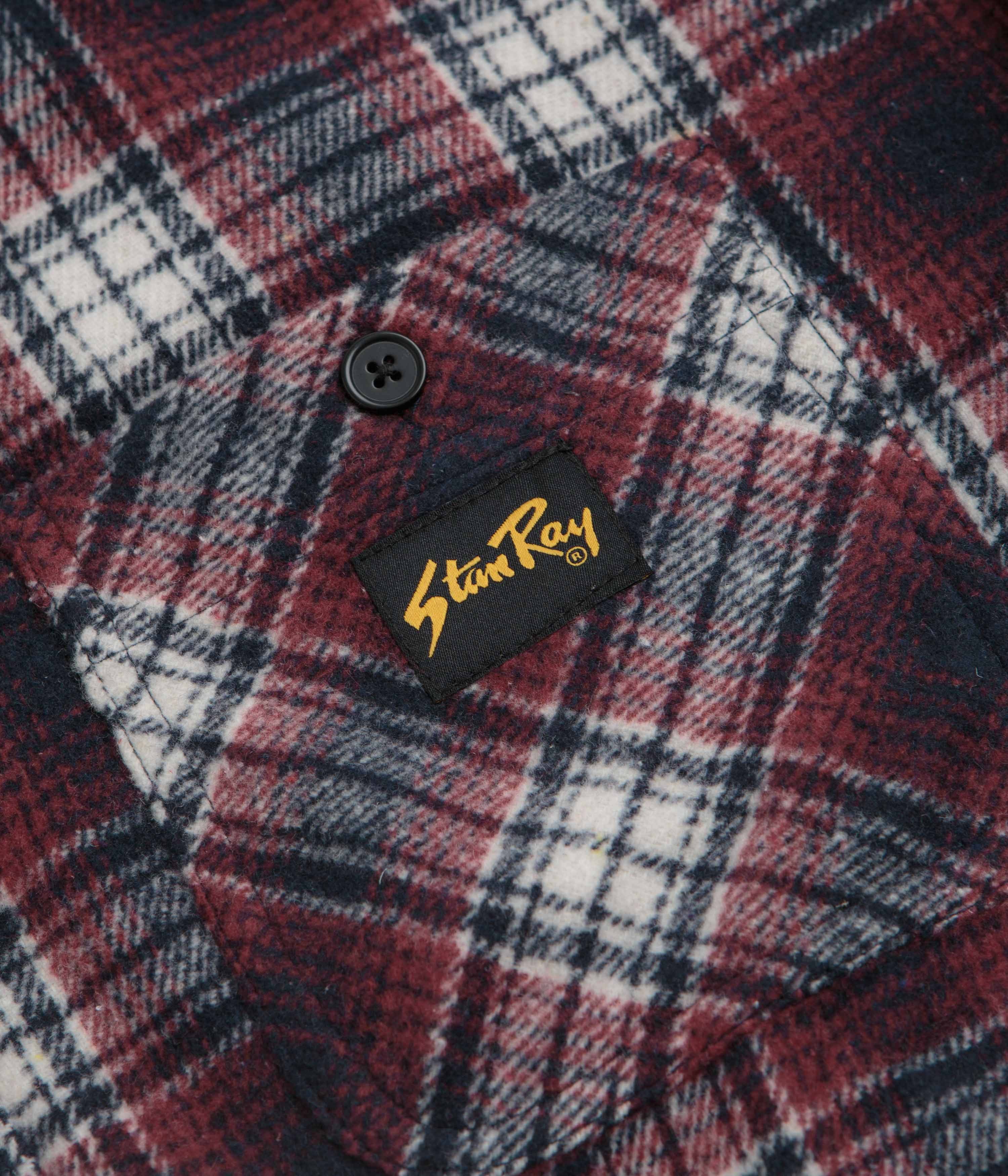 Stan Ray Quilted Plaid Overshirt - Red - Image 5