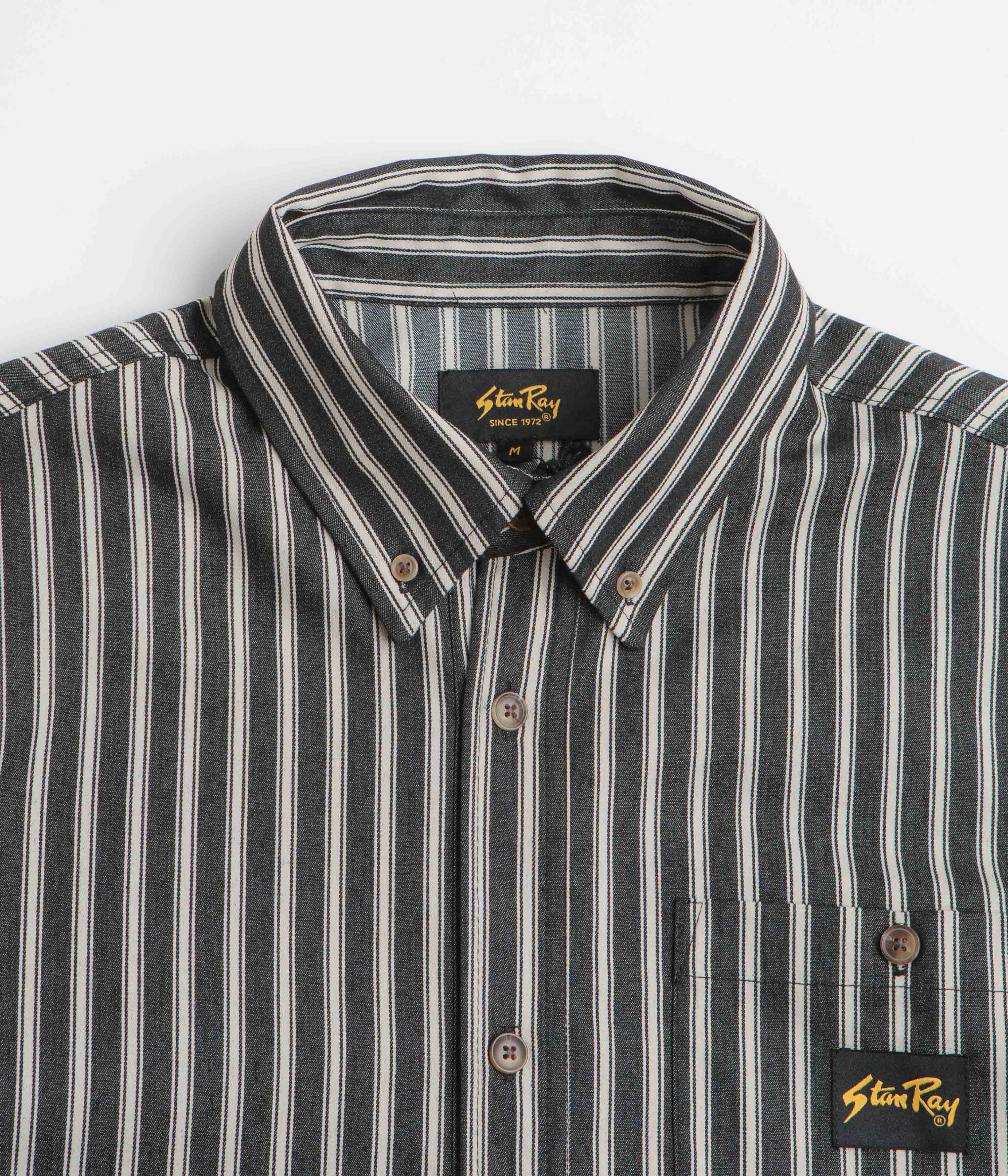 Stan Ray Short Sleeve Flannel Shirt - Charcoal Stripe - Image 2