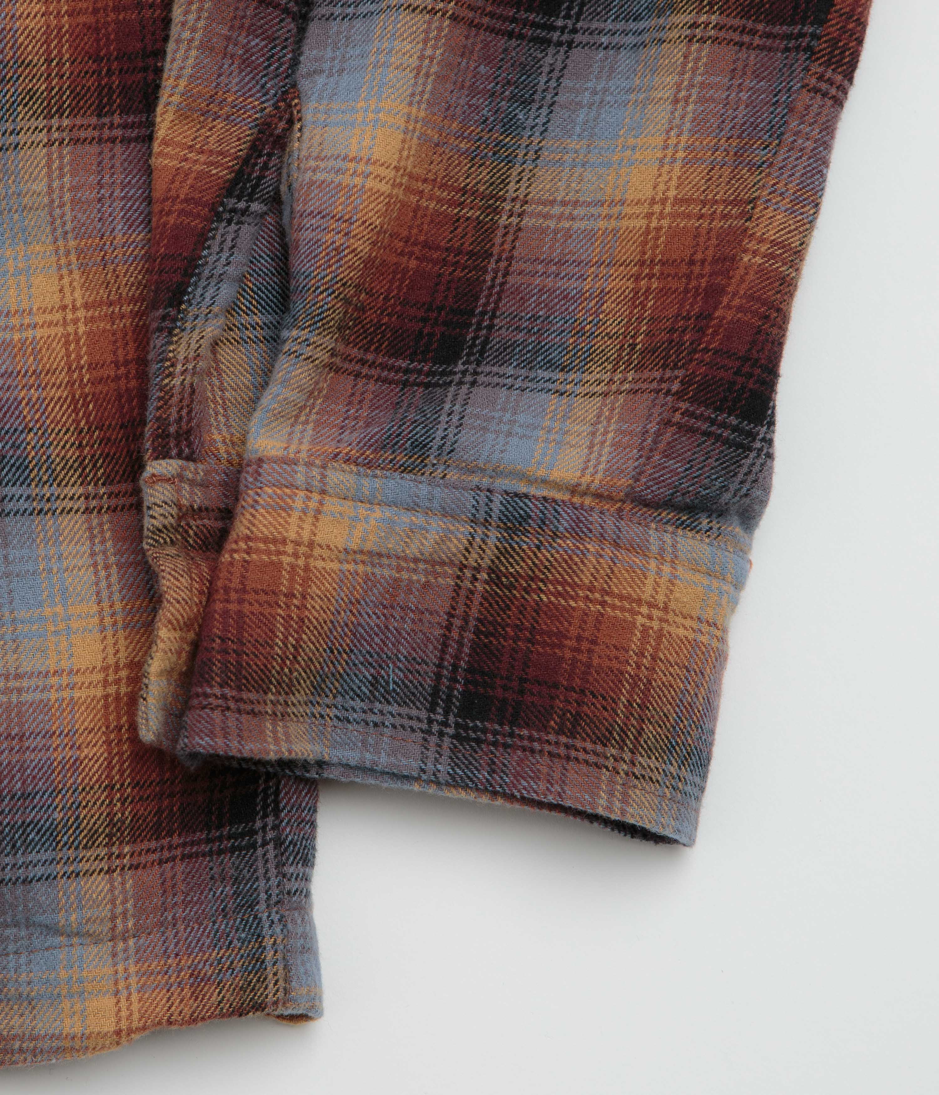 Stan Ray Zip Shirt - Brown / Blue Plaid - Image 6