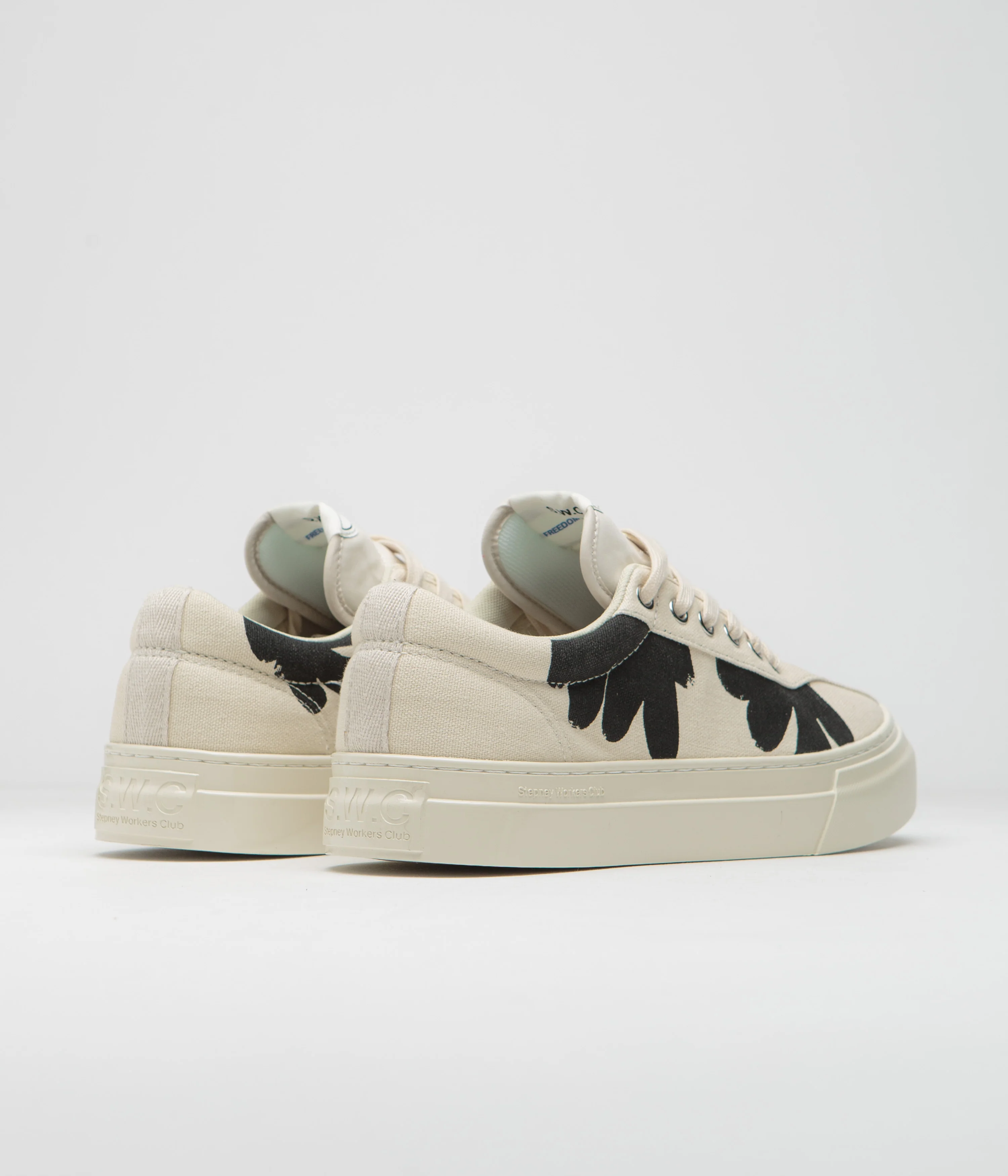 Stepney Workers Club Dellow Cupsole Shroom Hands Shoes - Ecru / Black - Image 4