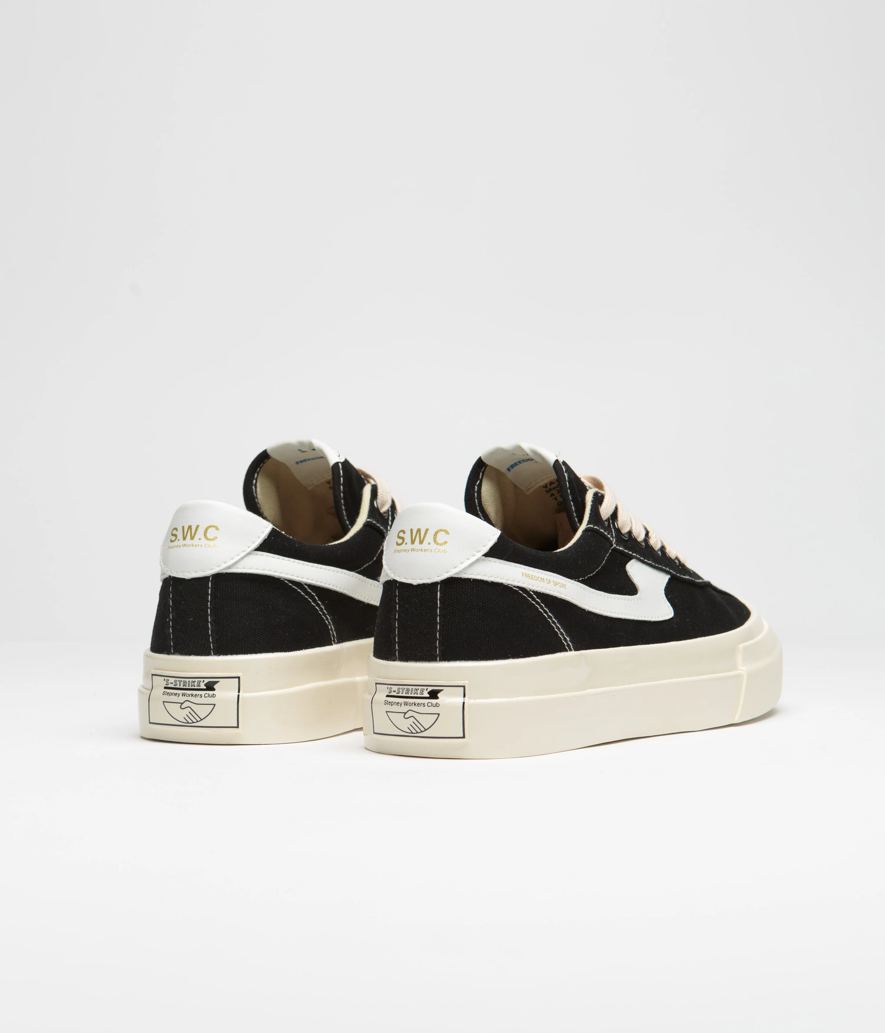 Stepney Workers Club Dellow S-Strike Canvas Shoes - Black / White - Image 4