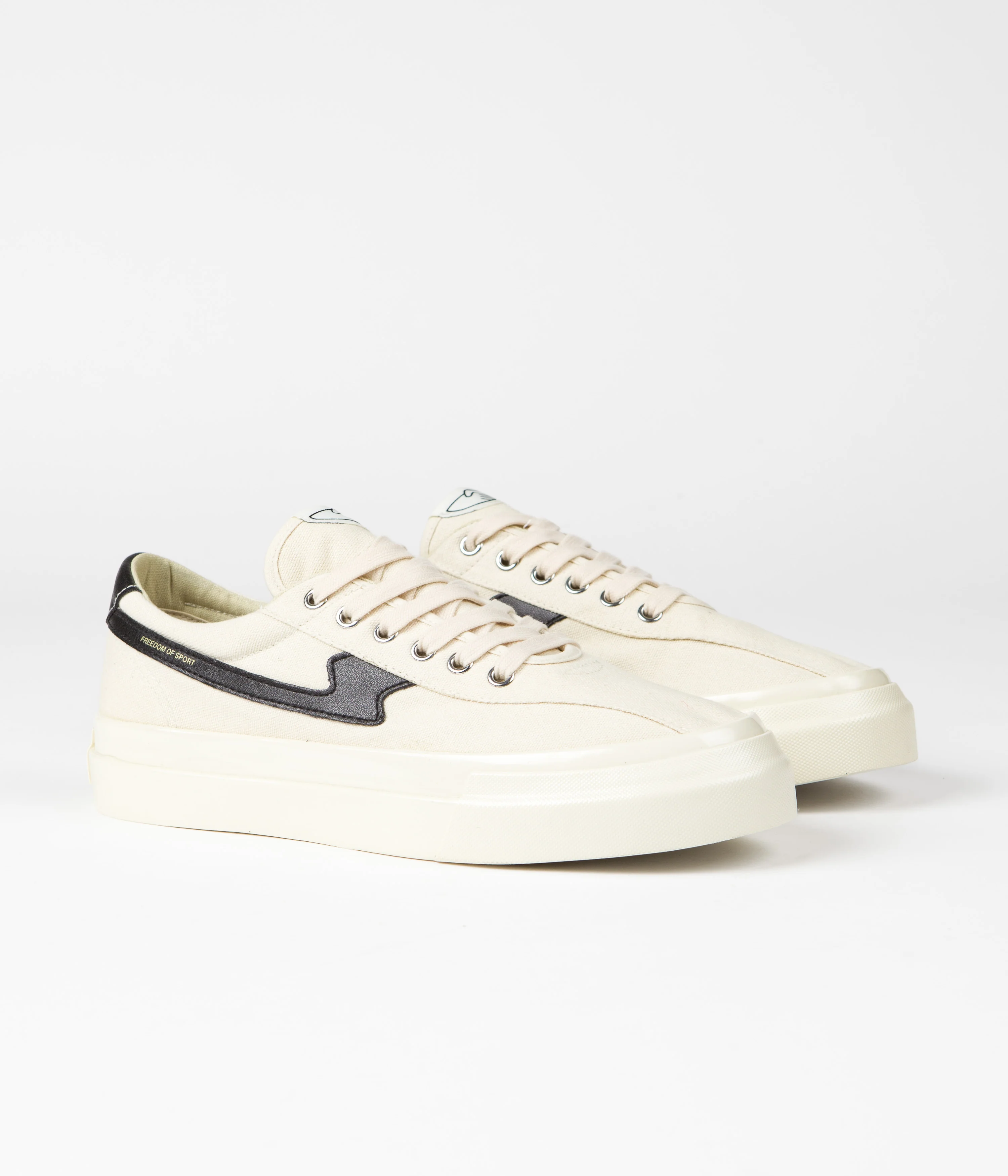 Stepney Workers Club Dellow S-Strike Canvas Shoes - Ecru / Black - Image 2