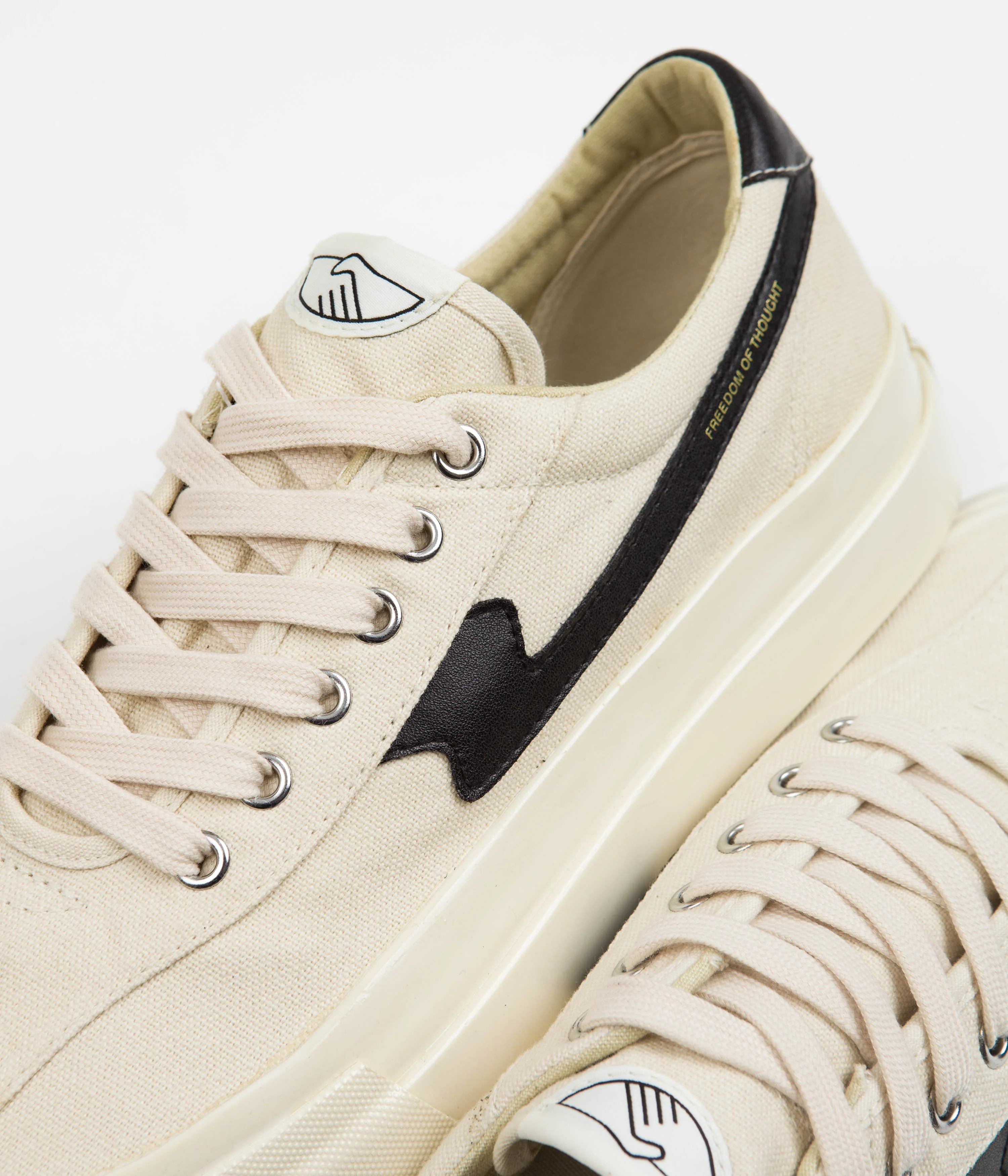 Stepney Workers Club Dellow S-Strike Canvas Shoes - Ecru / Black - Image 3