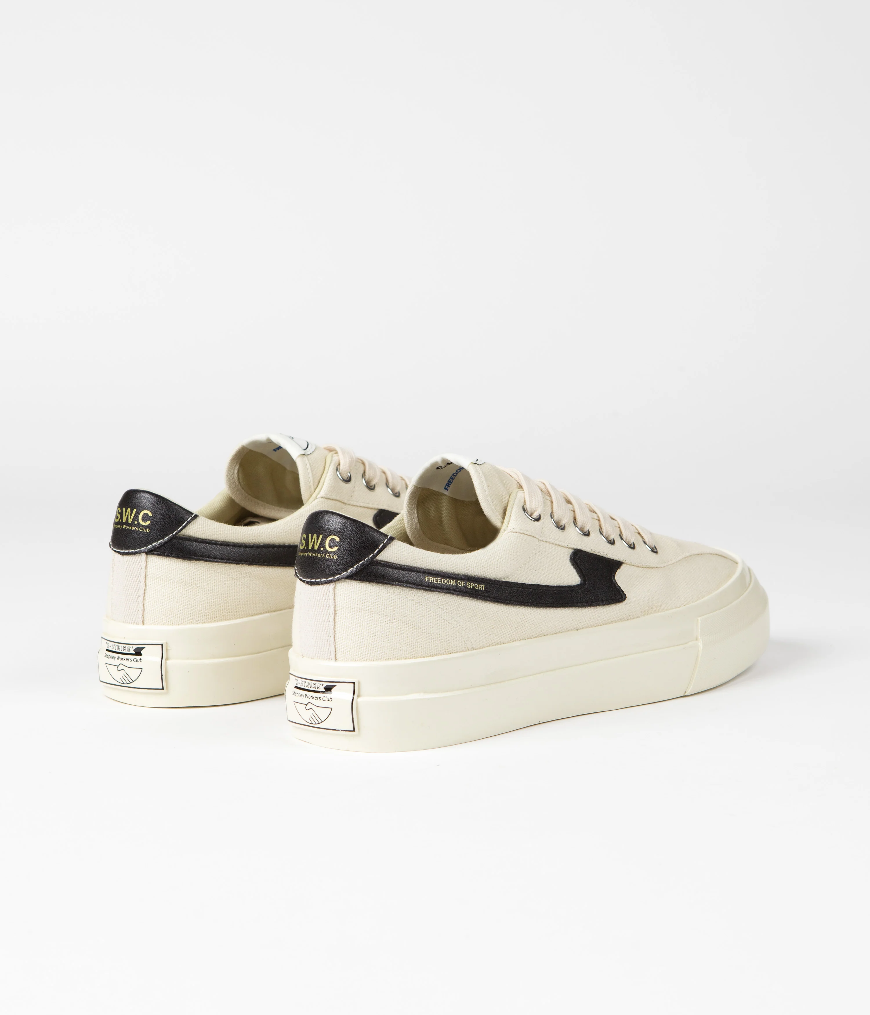 Stepney Workers Club Dellow S-Strike Canvas Shoes - Ecru / Black - Image 4