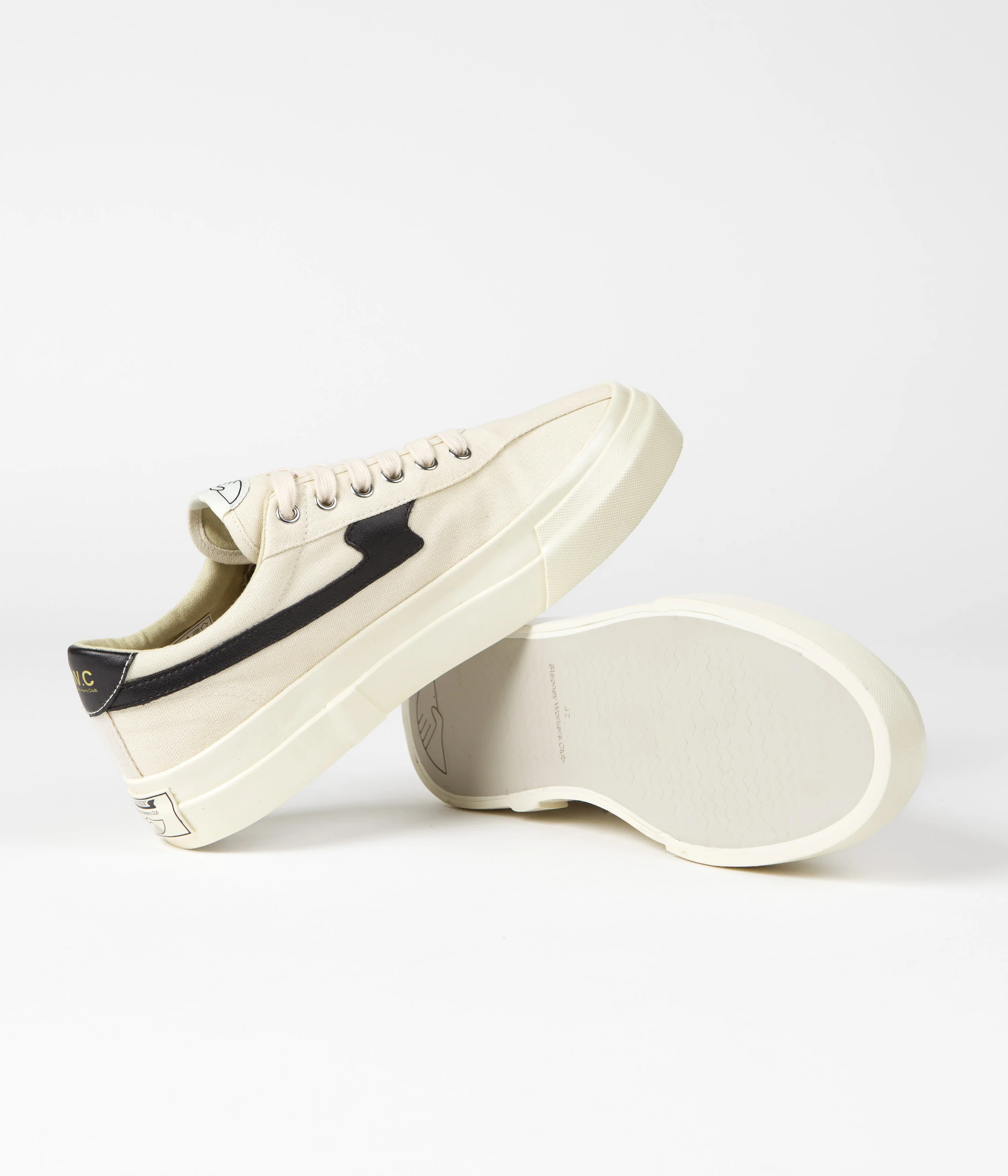 Stepney Workers Club Dellow S-Strike Canvas Shoes - Ecru / Black - Image 5