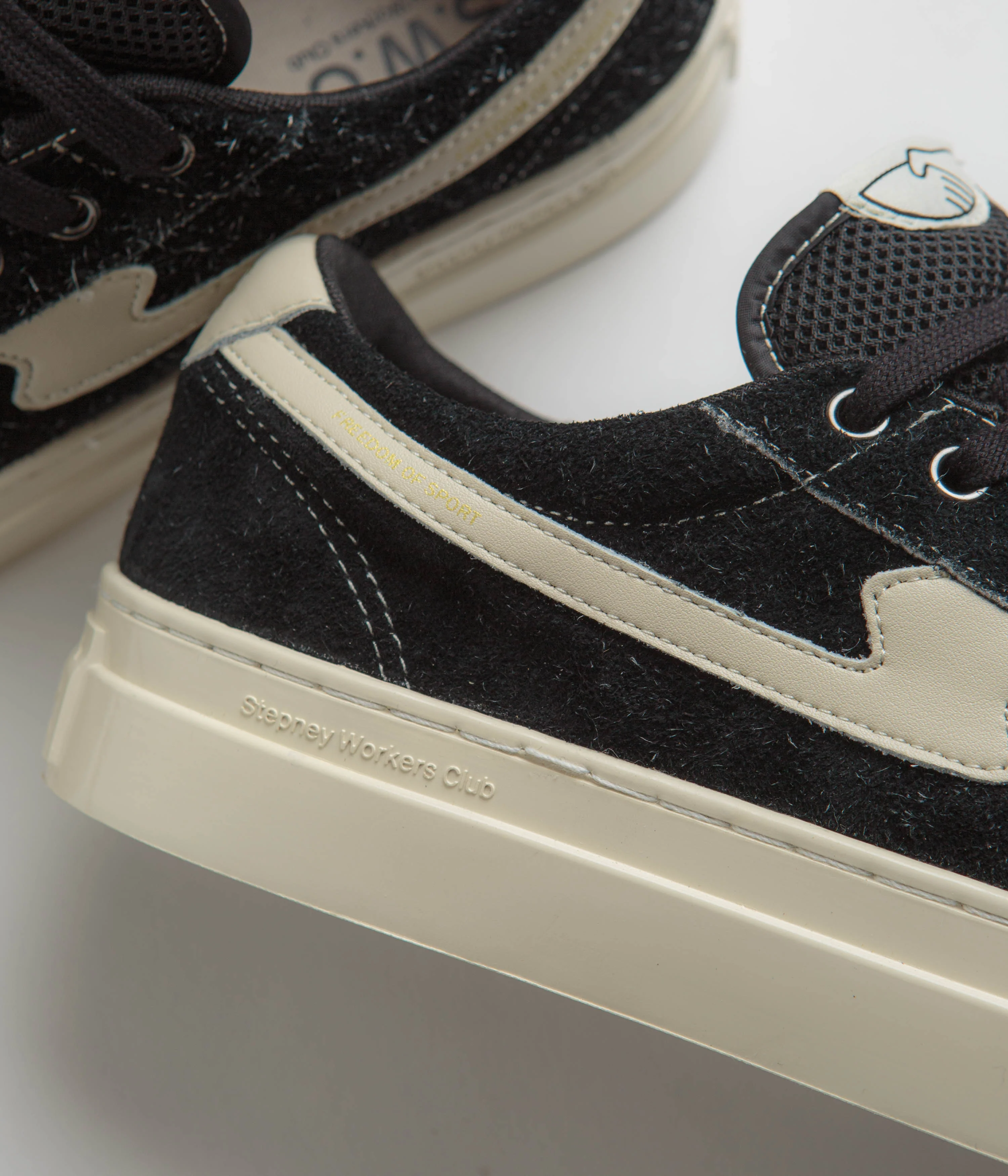 Stepney Workers Club Dellow S-Strike Cup Raw Suede Shoes - Black - Image 3
