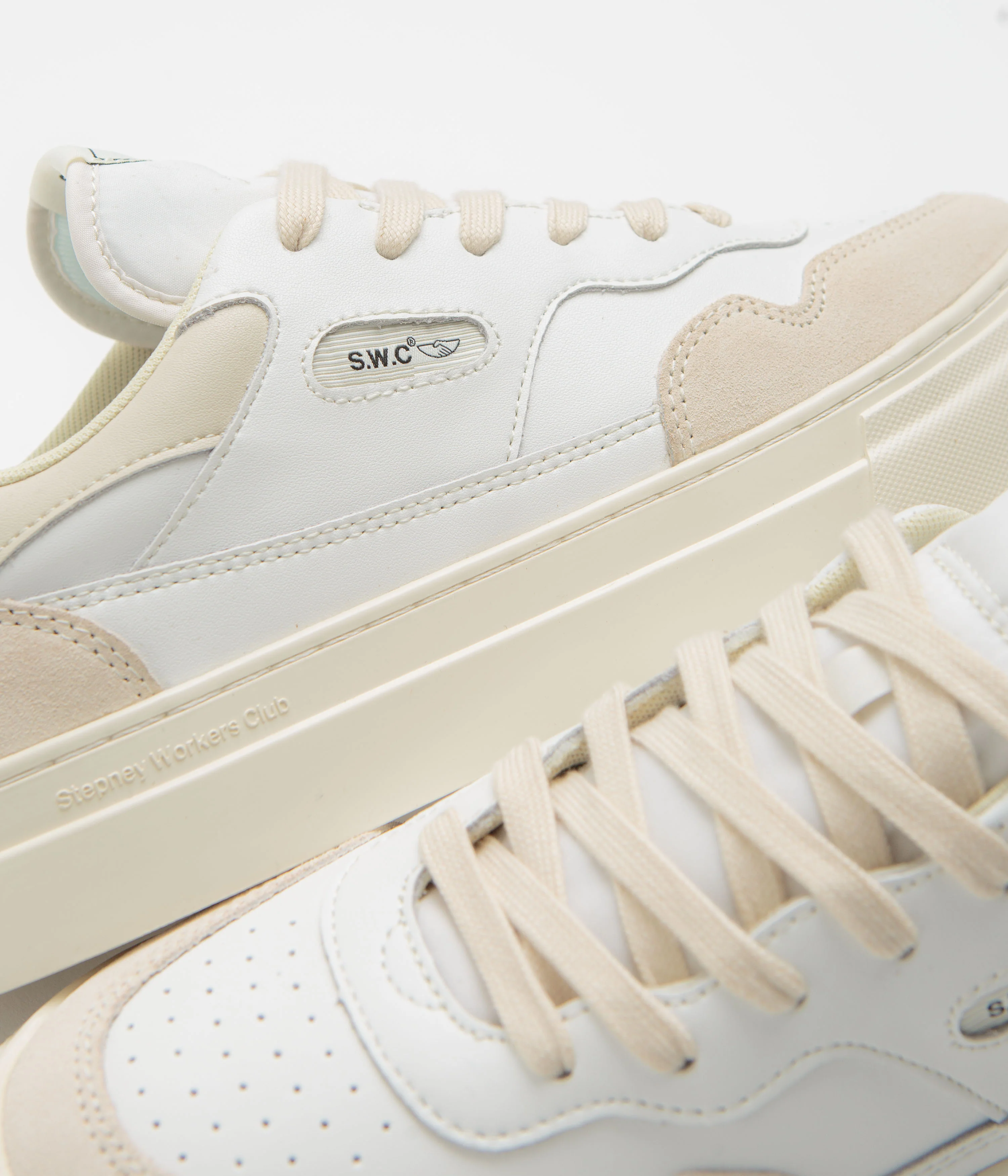Stepney Workers Club Pearl Leather Shoes - Spring White - Image 8
