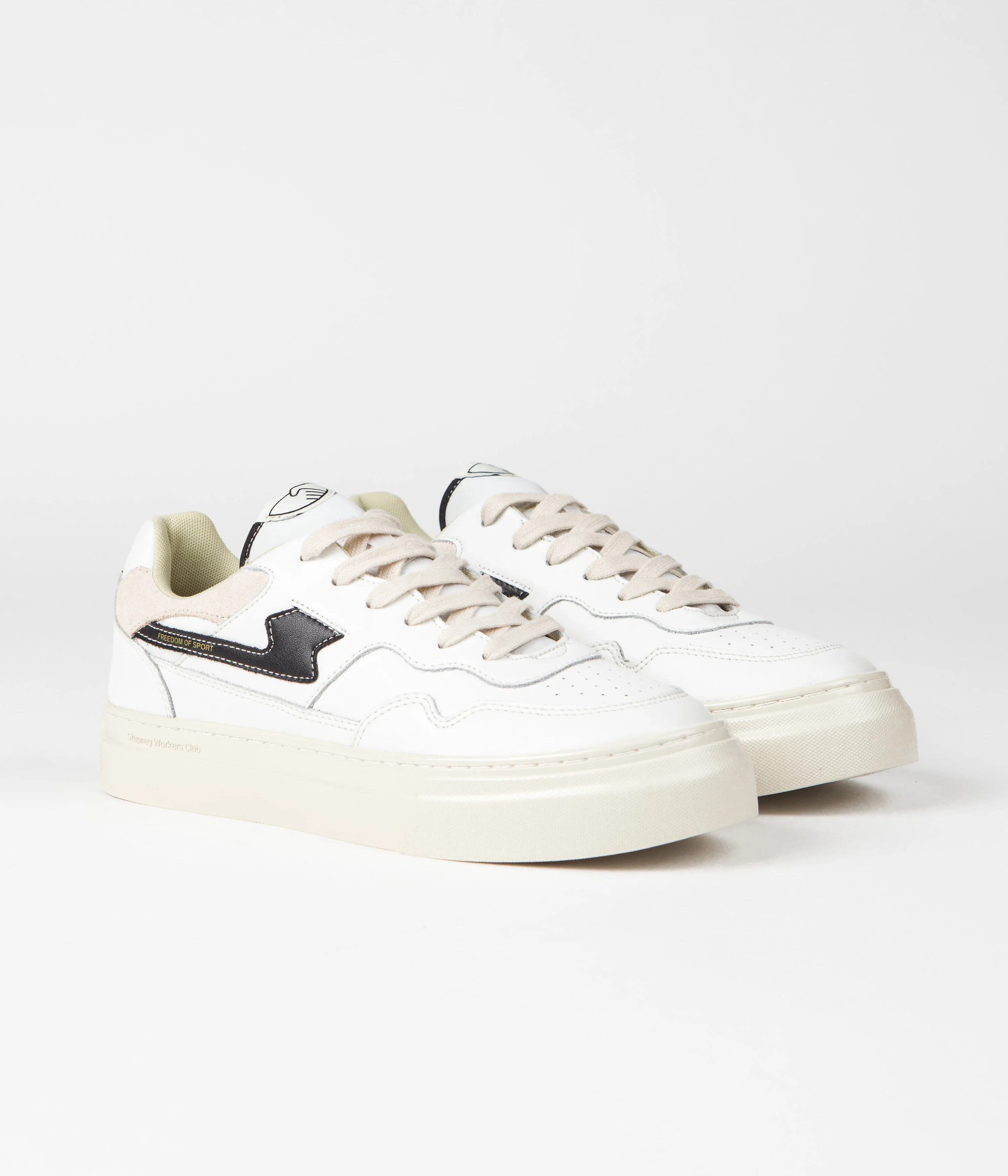 Stepney Workers Club Pearl S-Strike Leather Shoes - White / Black - Image 2