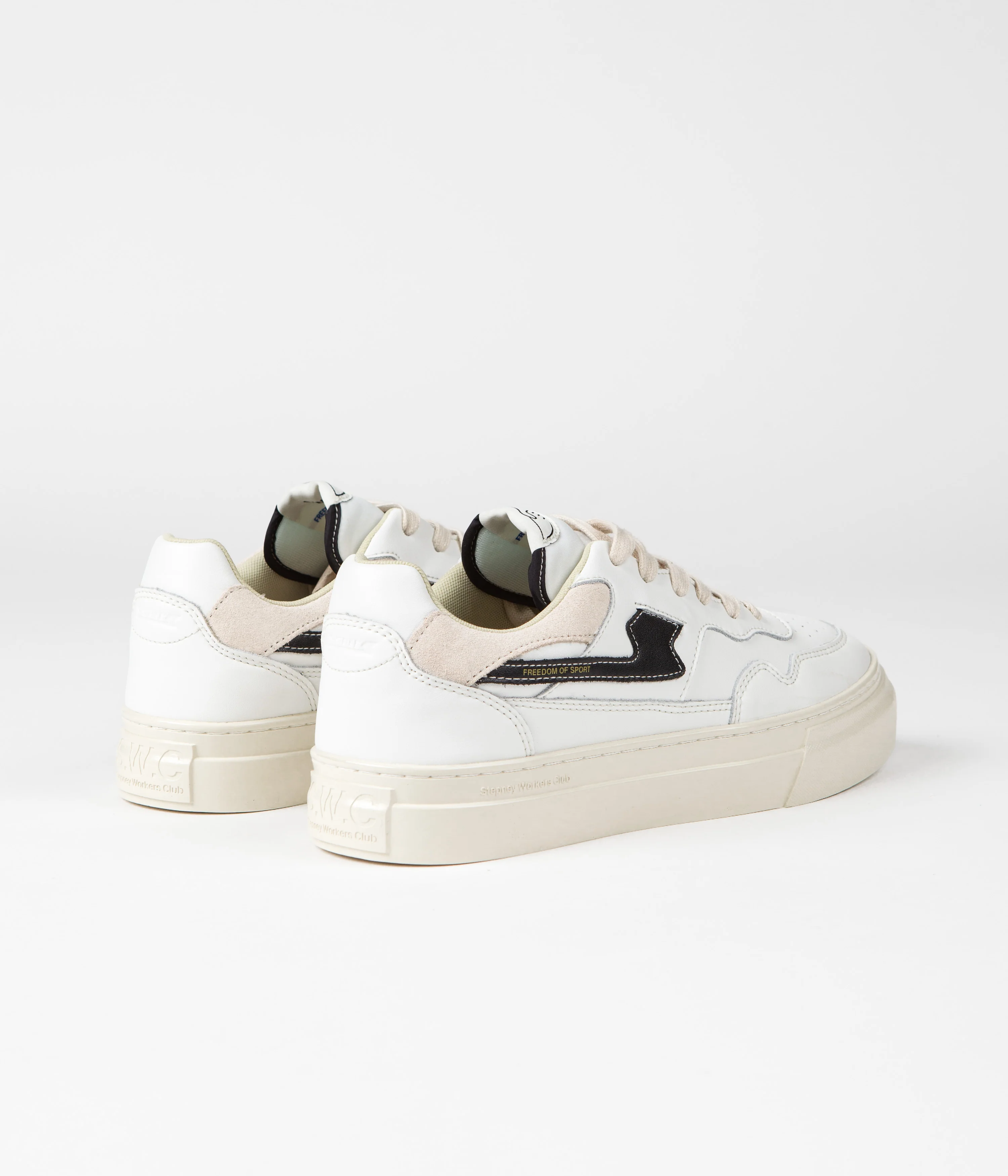 Stepney Workers Club Pearl S-Strike Leather Shoes - White / Black - Image 4