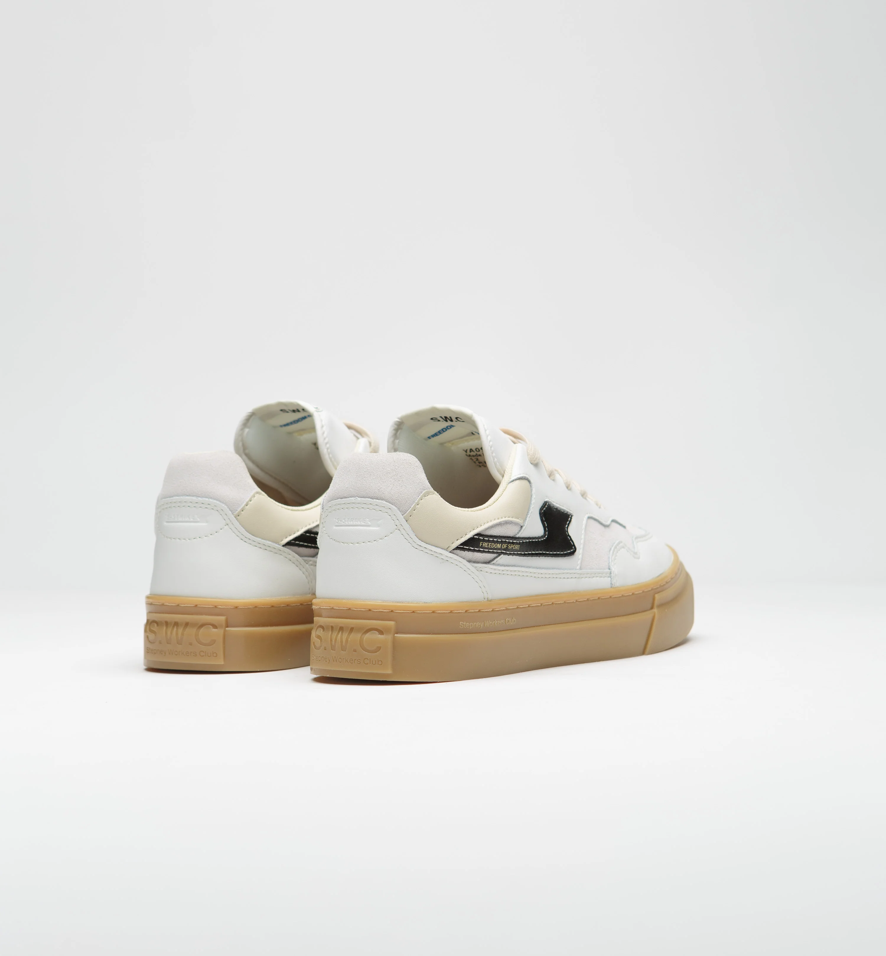 Stepney Workers Club Pearl S-Strike Leather Shoes - White / Gum - Image 4