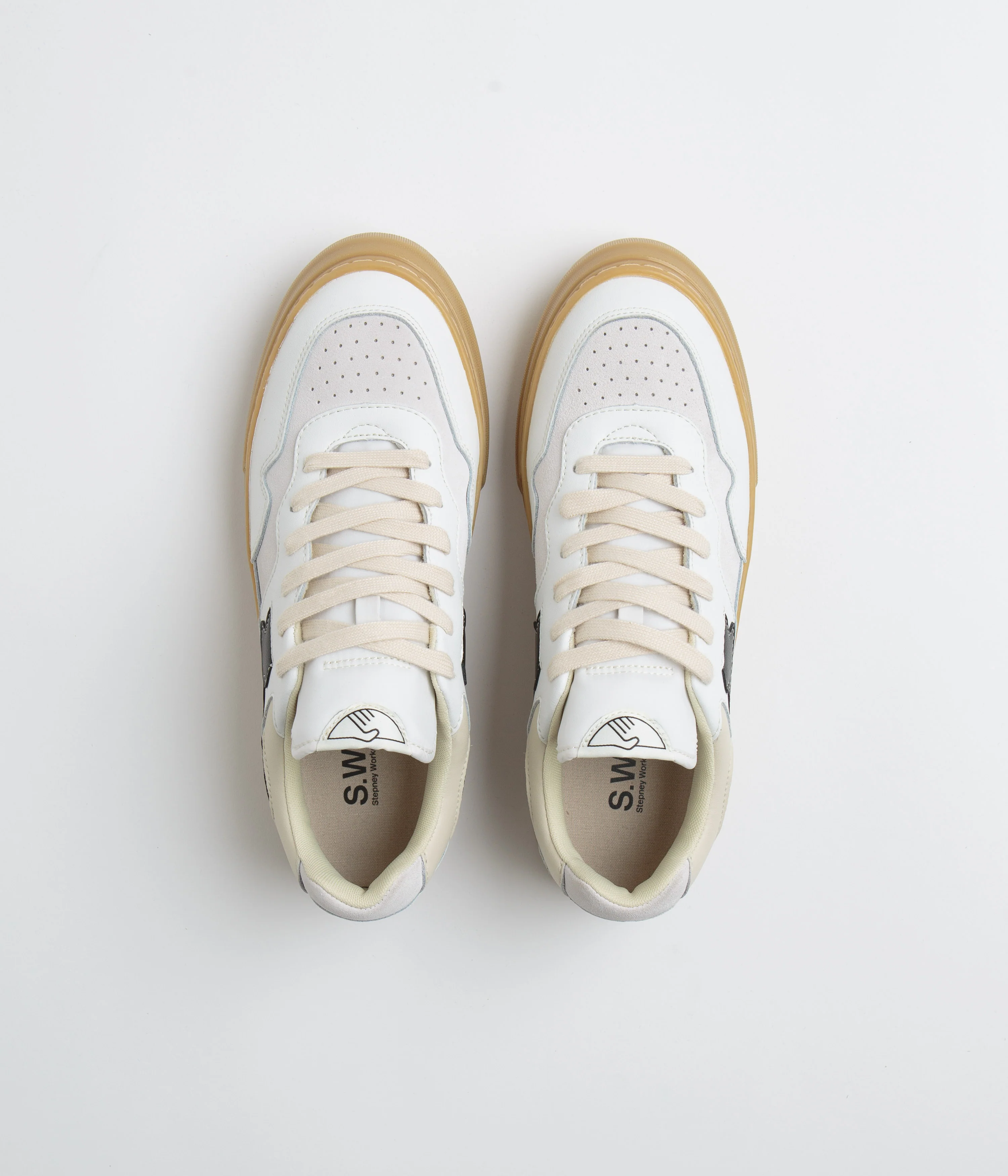 Stepney Workers Club Pearl S-Strike Leather Shoes - White / Gum - Image 7