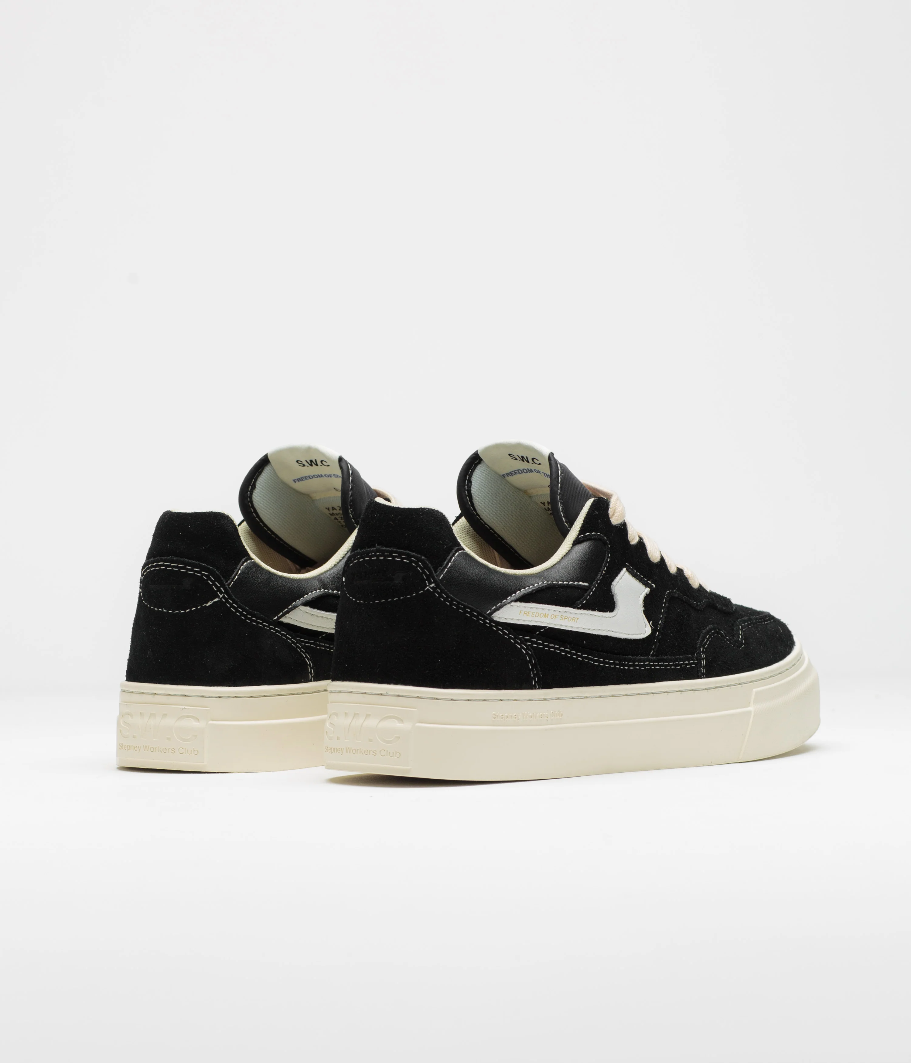 Stepney Workers Club Pearl S-Strike Suede Shoes - Black / White - Image 4