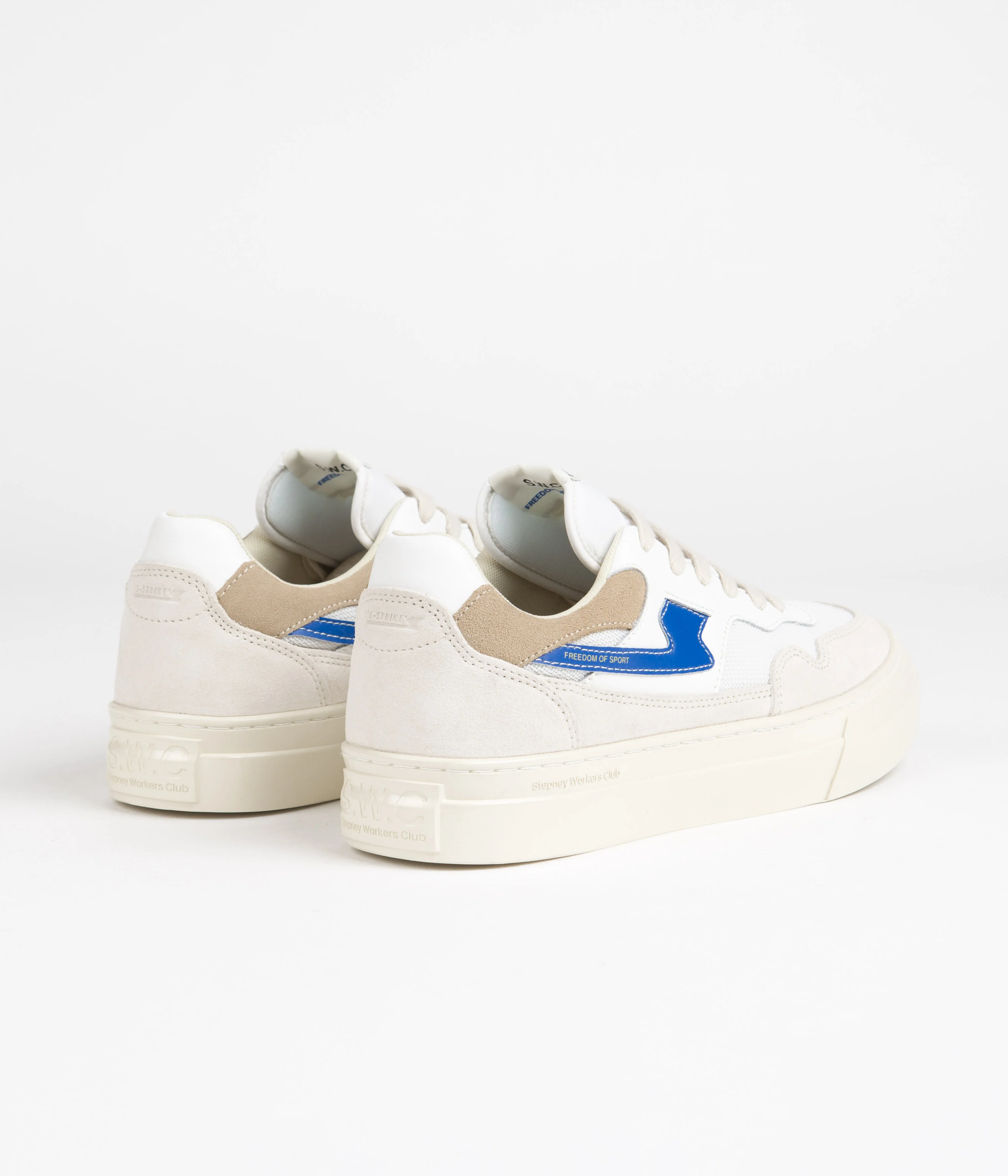 Stepney Workers Club Pearl S-Strike Suede Shoes - Ecru / Blue - Image 4