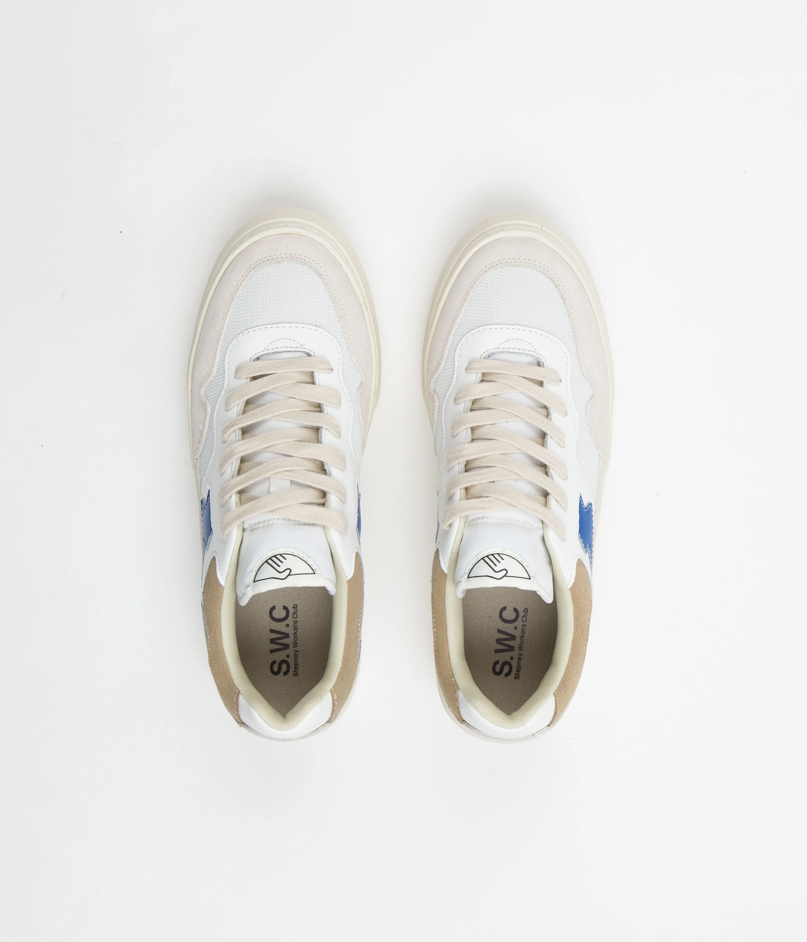Stepney Workers Club Pearl S-Strike Suede Shoes - Ecru / Blue - Image 7
