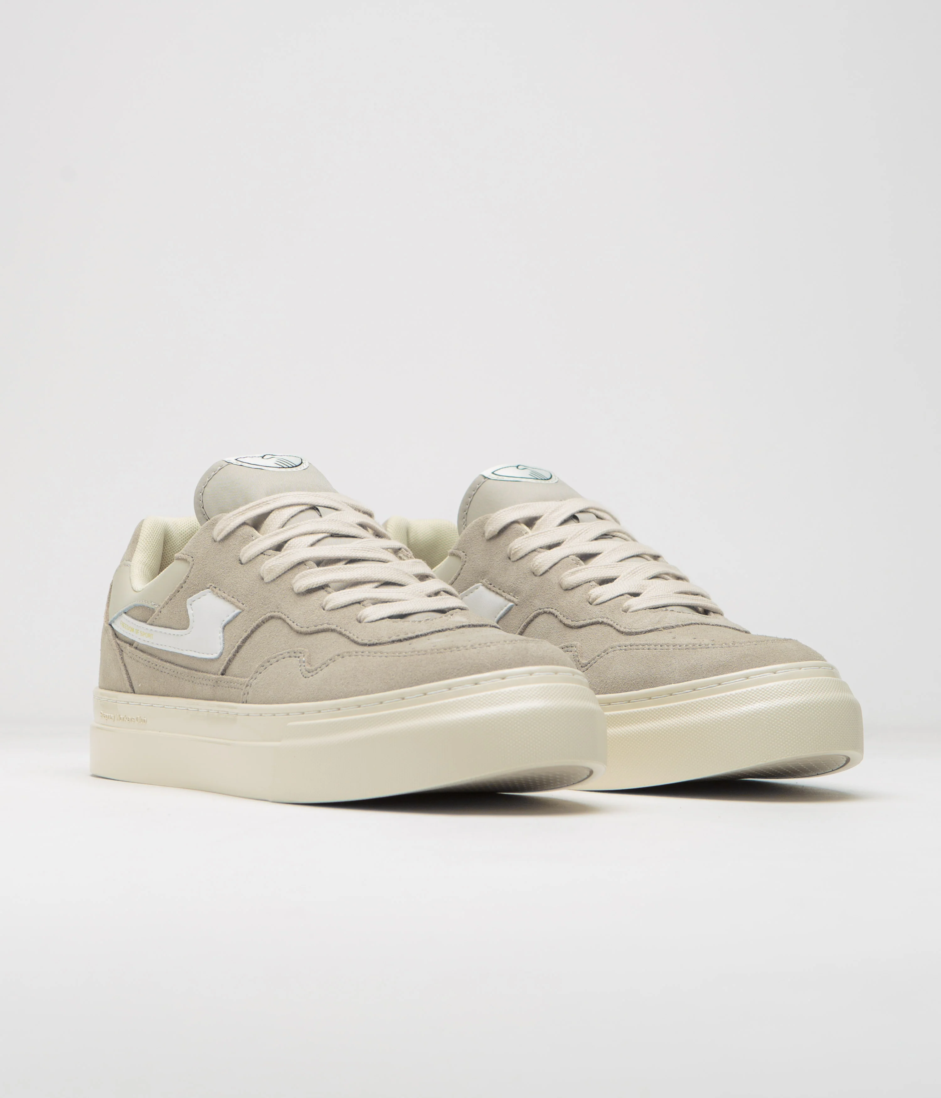 Stepney Workers Club Pearl S-Strike Suede Shoes - Light Grey / White - Image 2