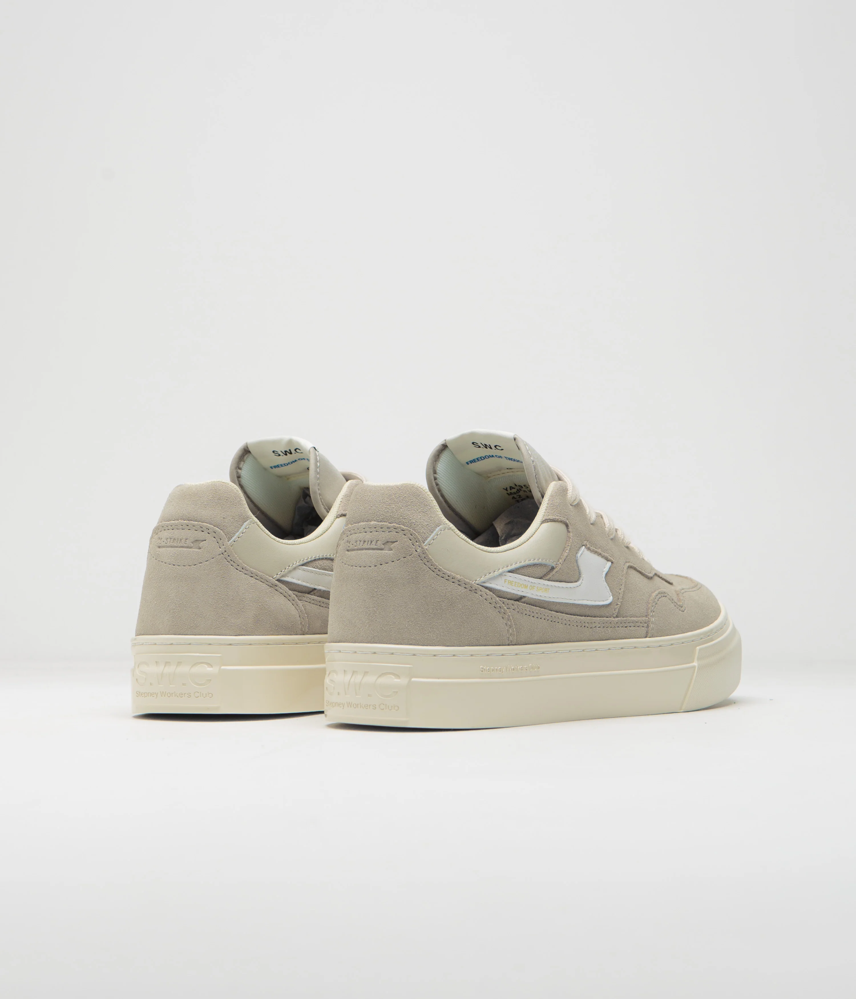 Stepney Workers Club Pearl S-Strike Suede Shoes - Light Grey / White - Image 4