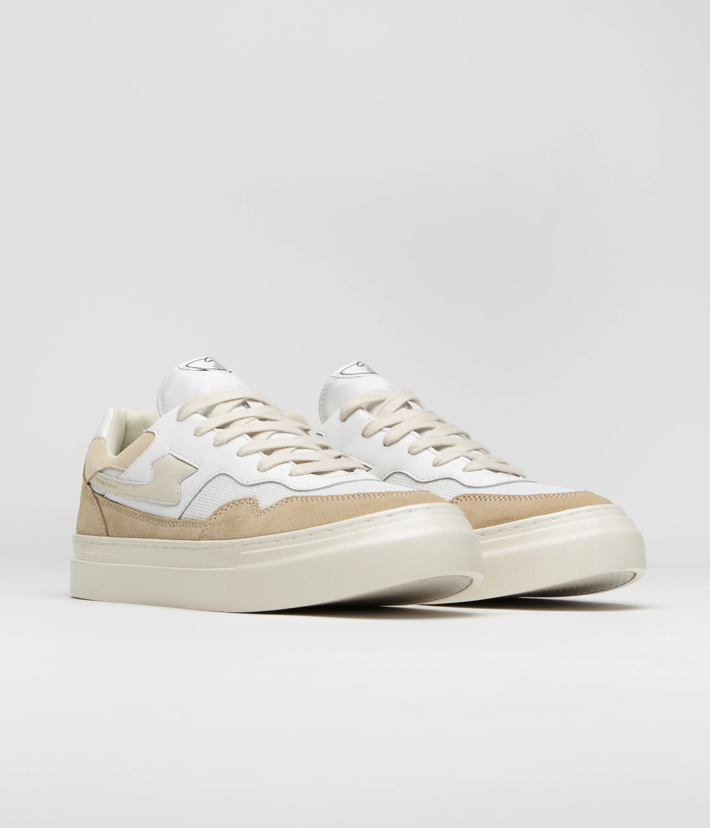 Stepney Workers Club Pearl S-Strike Suede Shoes - White / Earth - Image 2