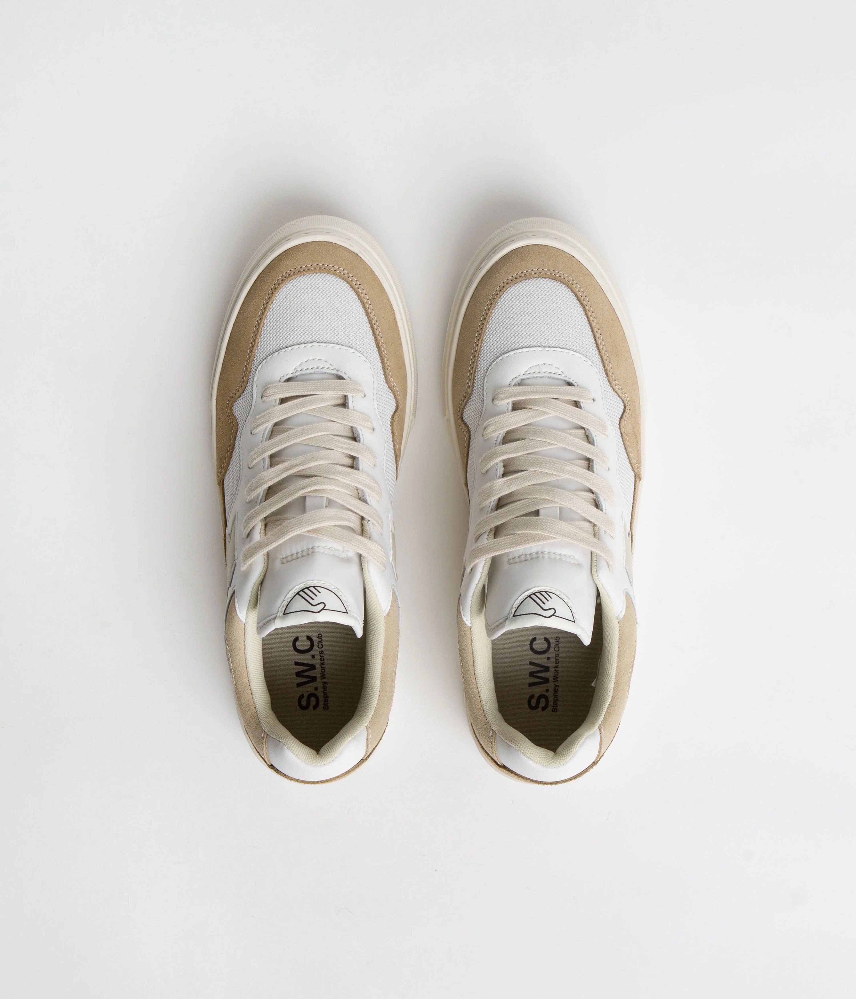Stepney Workers Club Pearl S-Strike Suede Shoes - White / Earth - Image 7