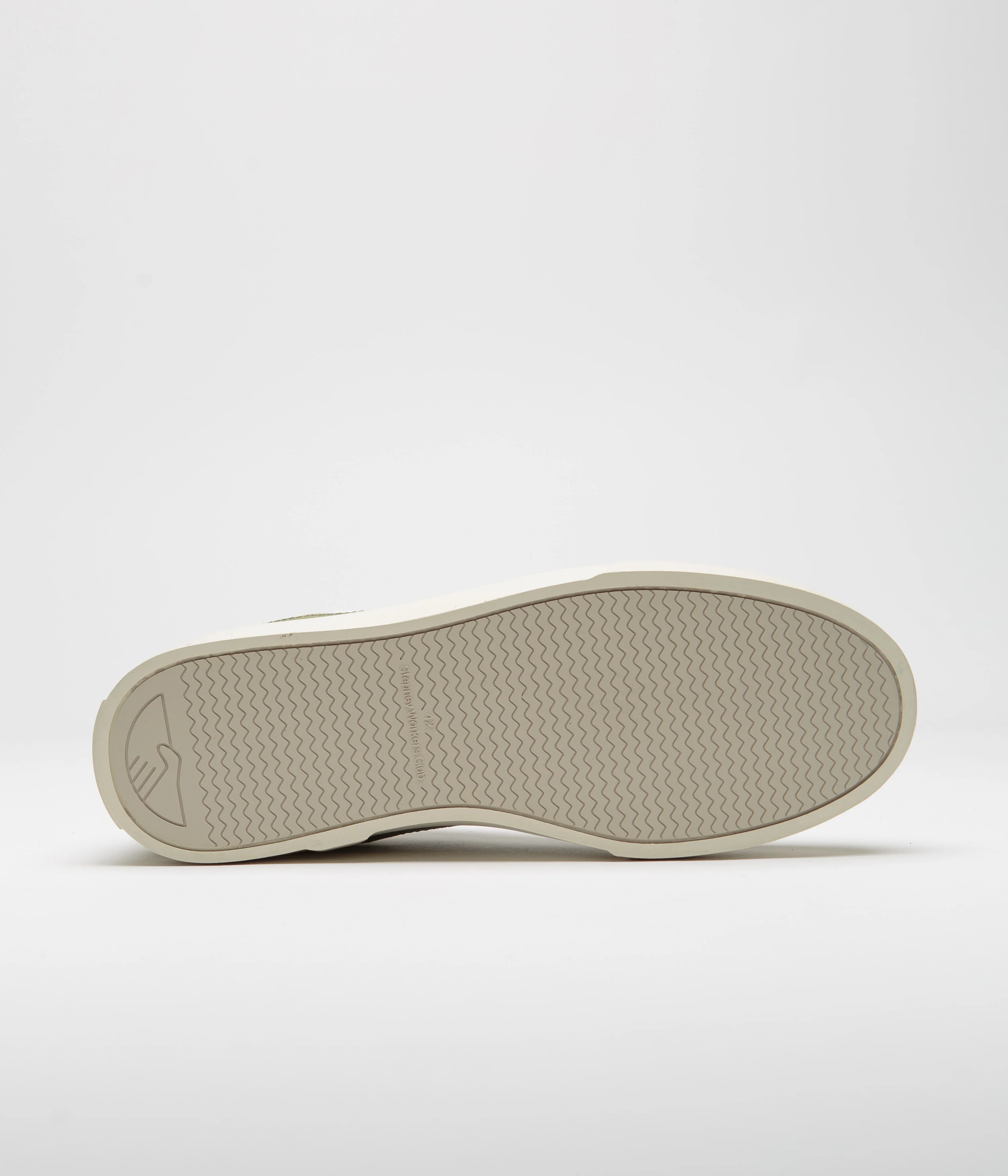 Stepney Workers Club Pearl S-Strike Suede Shoes - White / Moss - Image 6