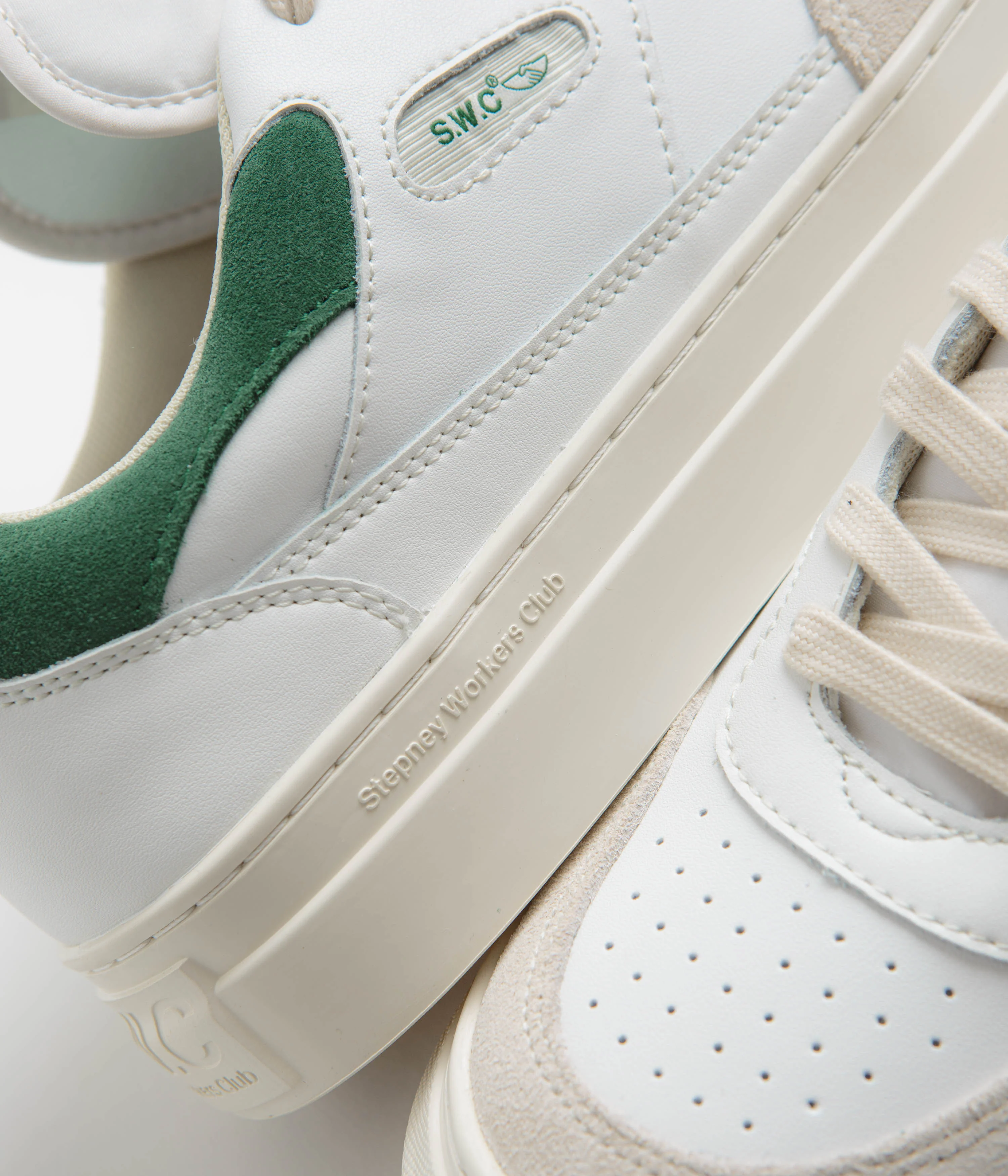 Stepney Workers Club Pearl Shoes - White / Green - Image 3