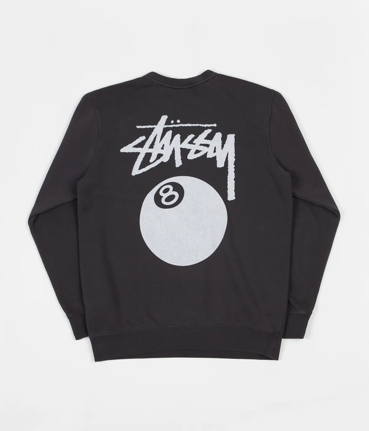 Stussy 8 Ball Pigment Dyed Crewneck Sweatshirt - Black