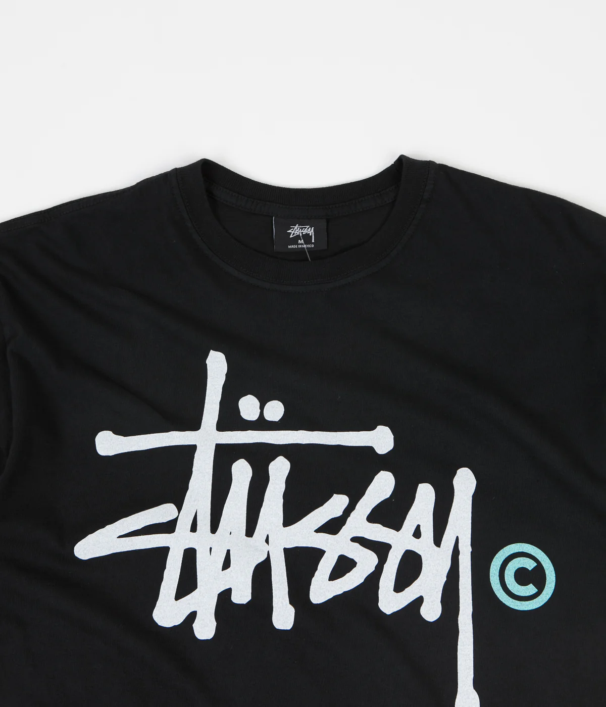 Stussy Basic Logo Pigment Dyed T-Shirt - Black - Image 2