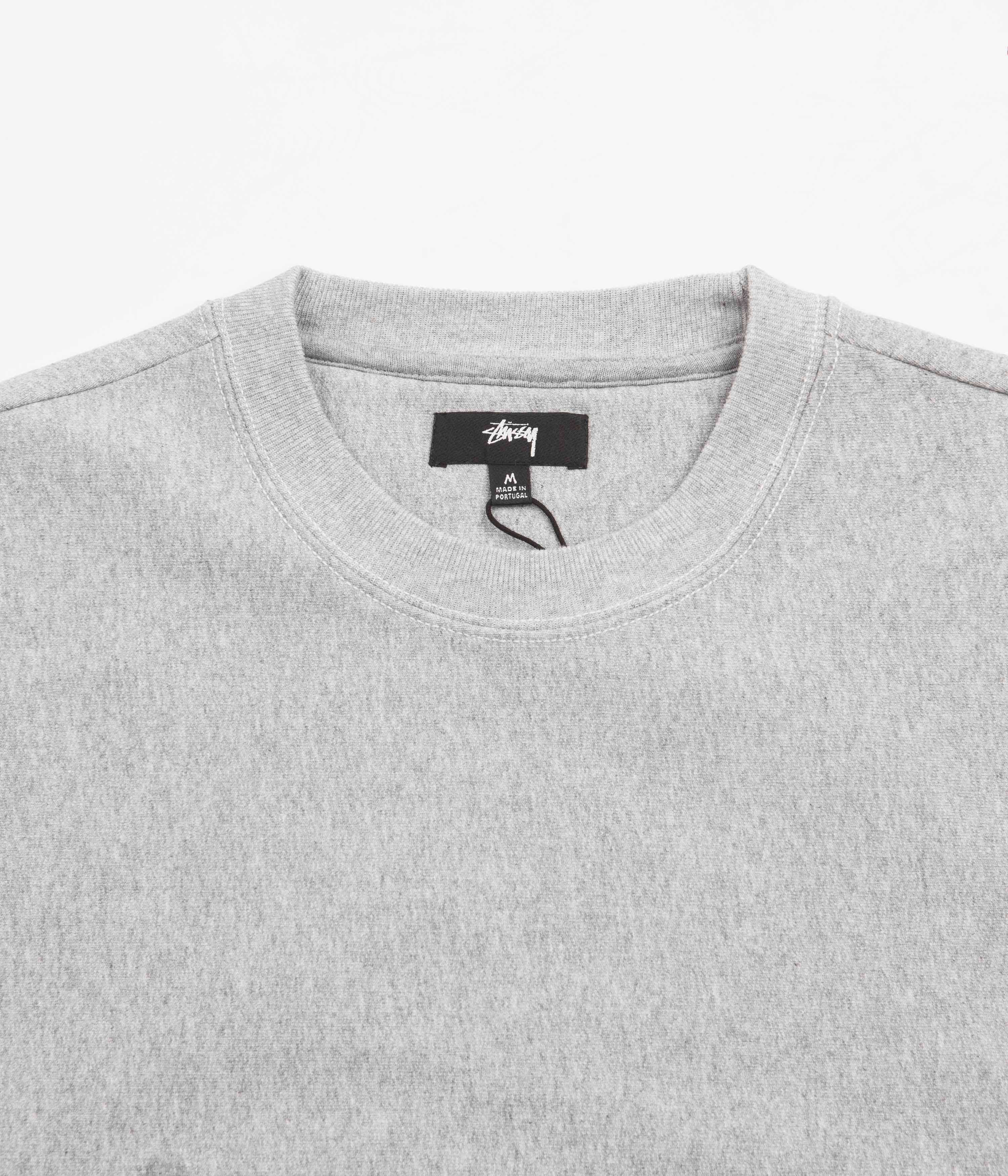 Stussy Contrast Stitch Label Crewneck Sweatshirt - Grey Heather - Image 4