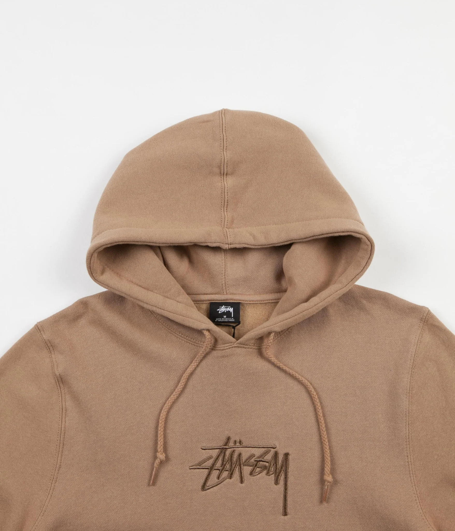 Stussy New Stock Applique Hooded Sweatshirt - Light Brown - Image 2
