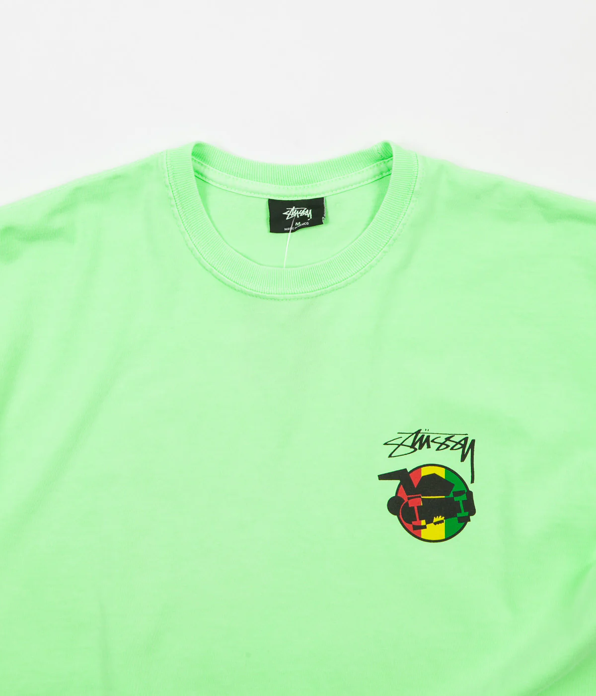 Stussy Rasta Sk8 Pigment Dyed T-Shirt - Green - Image 3