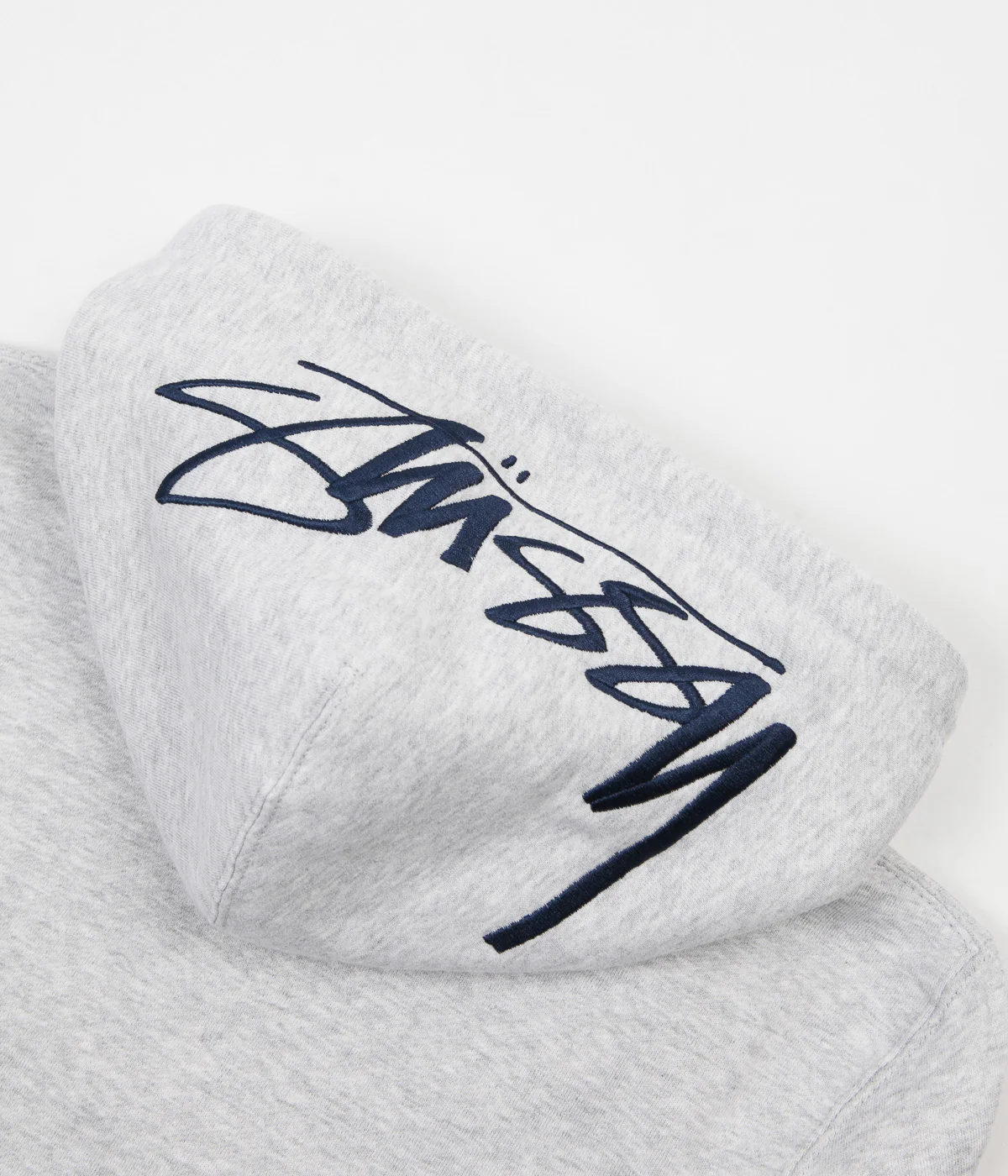 Stussy Smooth Stock Applique Hoodie - Grey Heather - Image 3