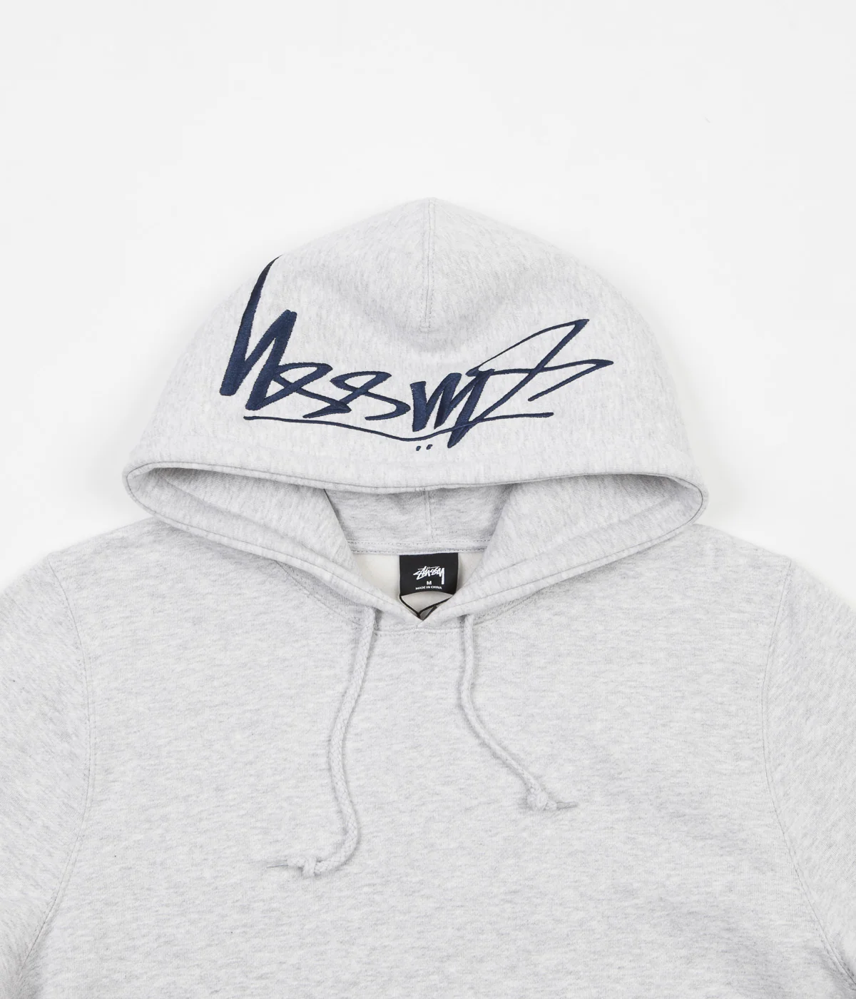 Stussy Smooth Stock Applique Hoodie - Grey Heather - Image 4