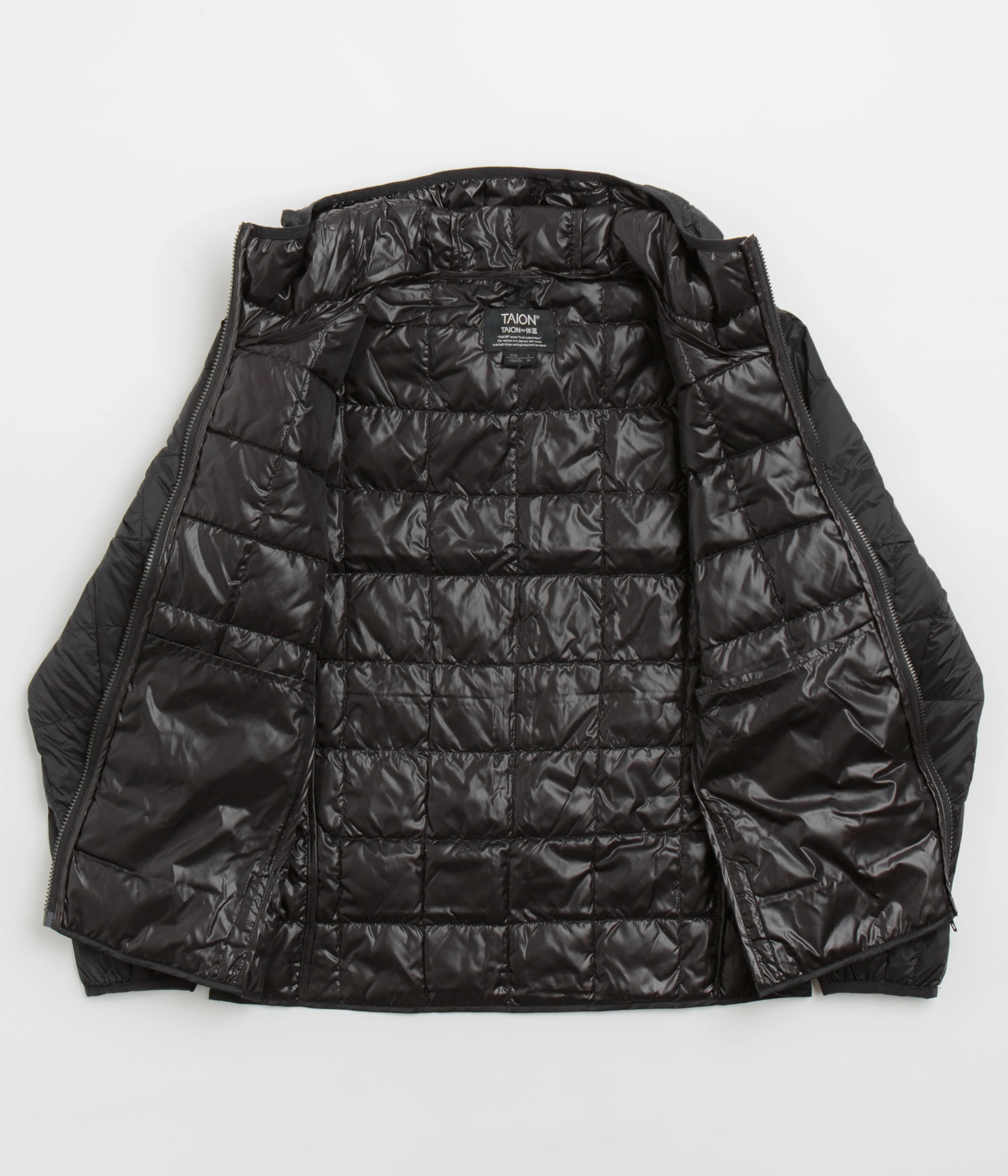 Taion Hooded Zip Down Jacket - Black - Image 2