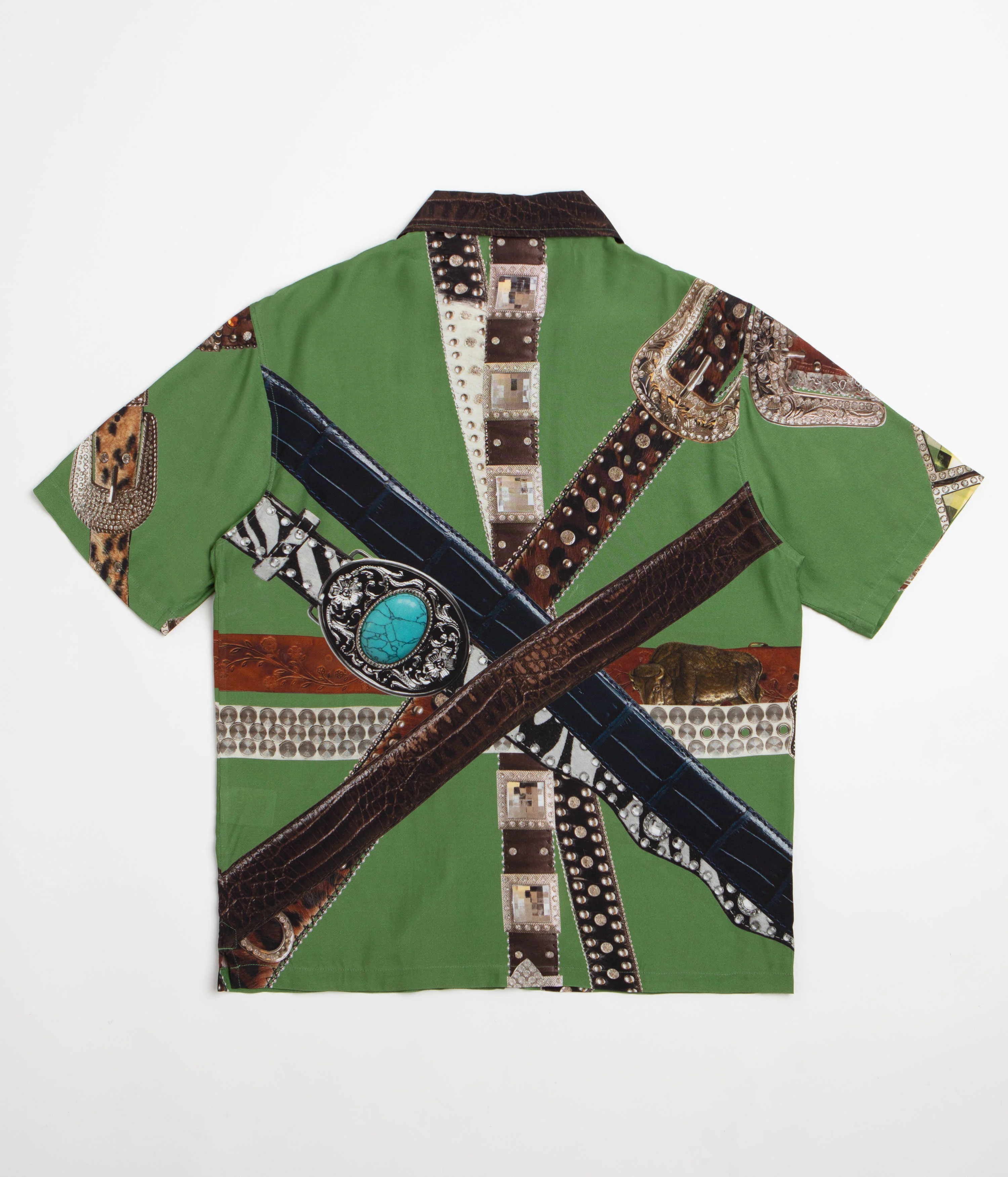 Thames MMXX Belting Short Sleeve Shirt - Green - Image 4