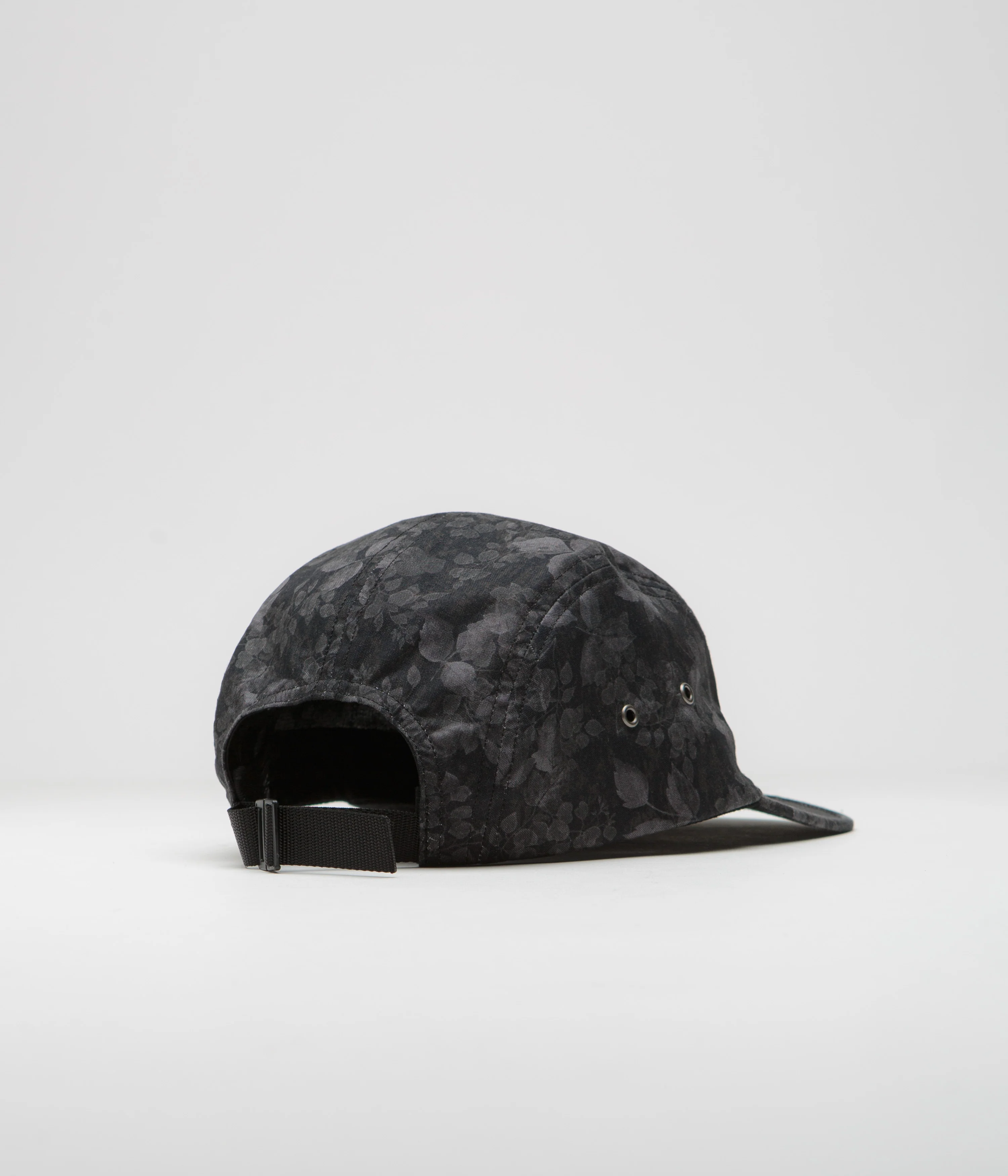 The Quiet Life Watercolor Floral 5 Panel Camper Cap - Black - Image 3