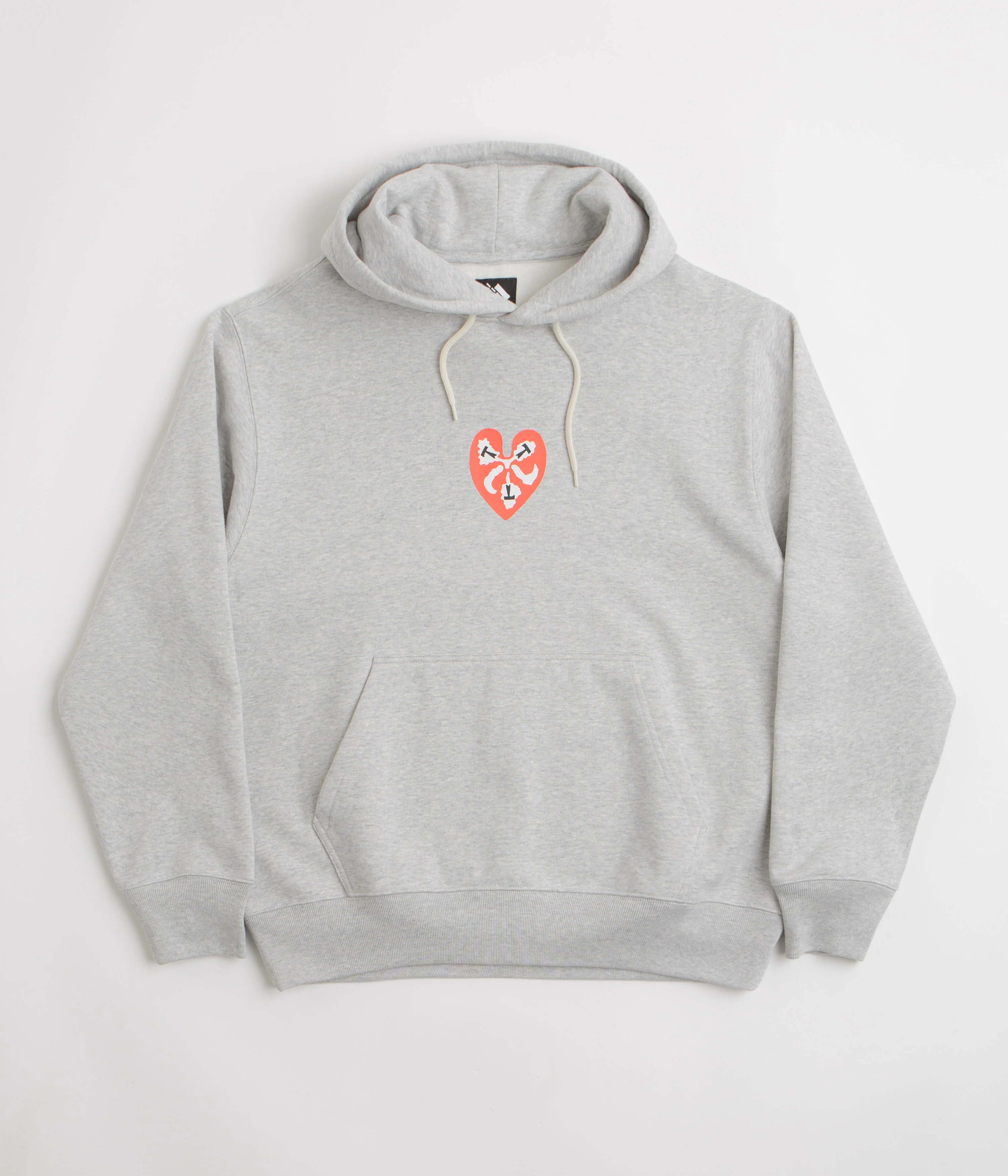 The Trilogy Tapes Heart Hoodie - Heather Grey