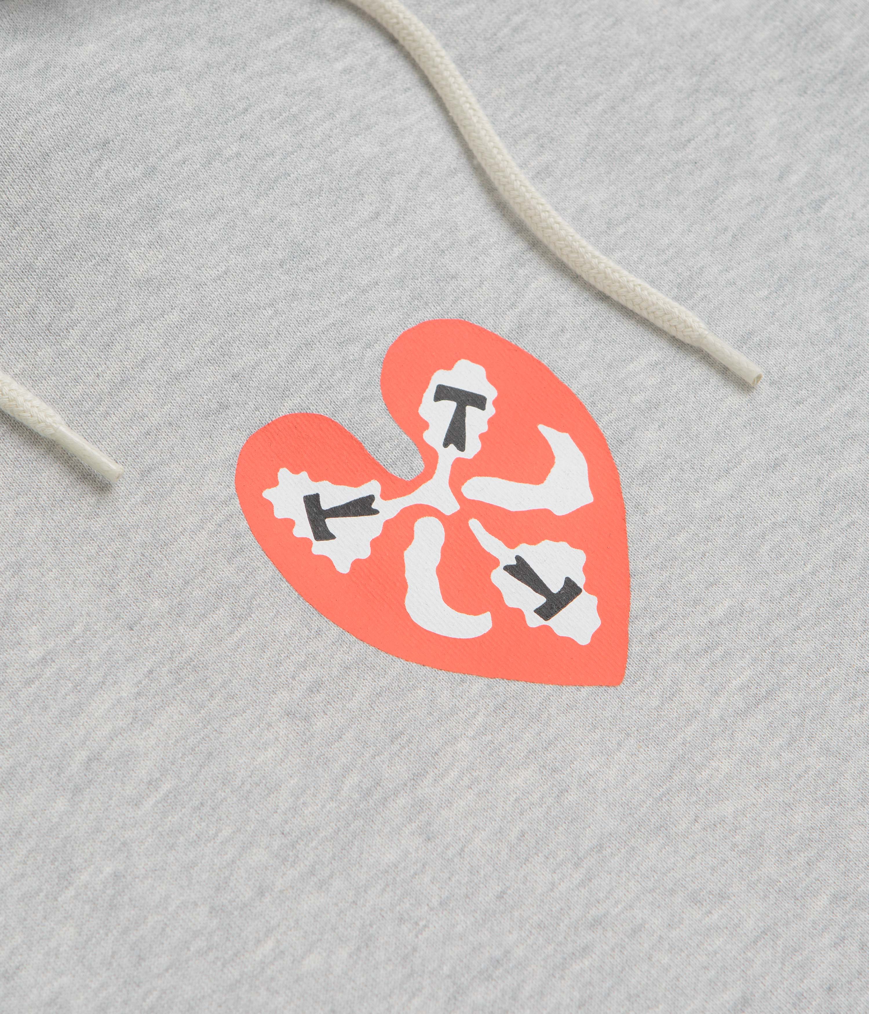 The Trilogy Tapes Heart Hoodie - Heather Grey - Image 3