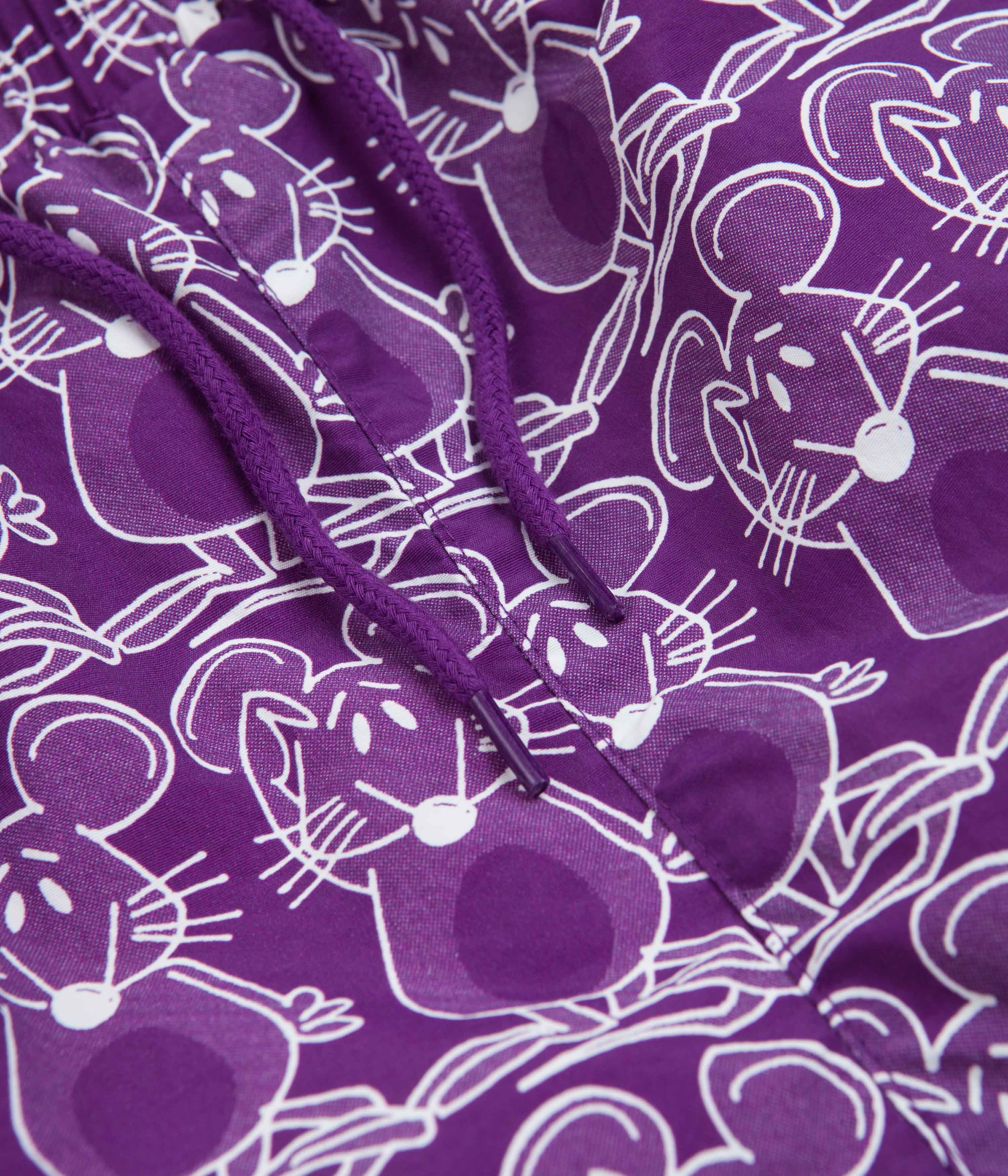 The Trilogy Tapes Mouse Swim Shorts - Purple / White - Image 5