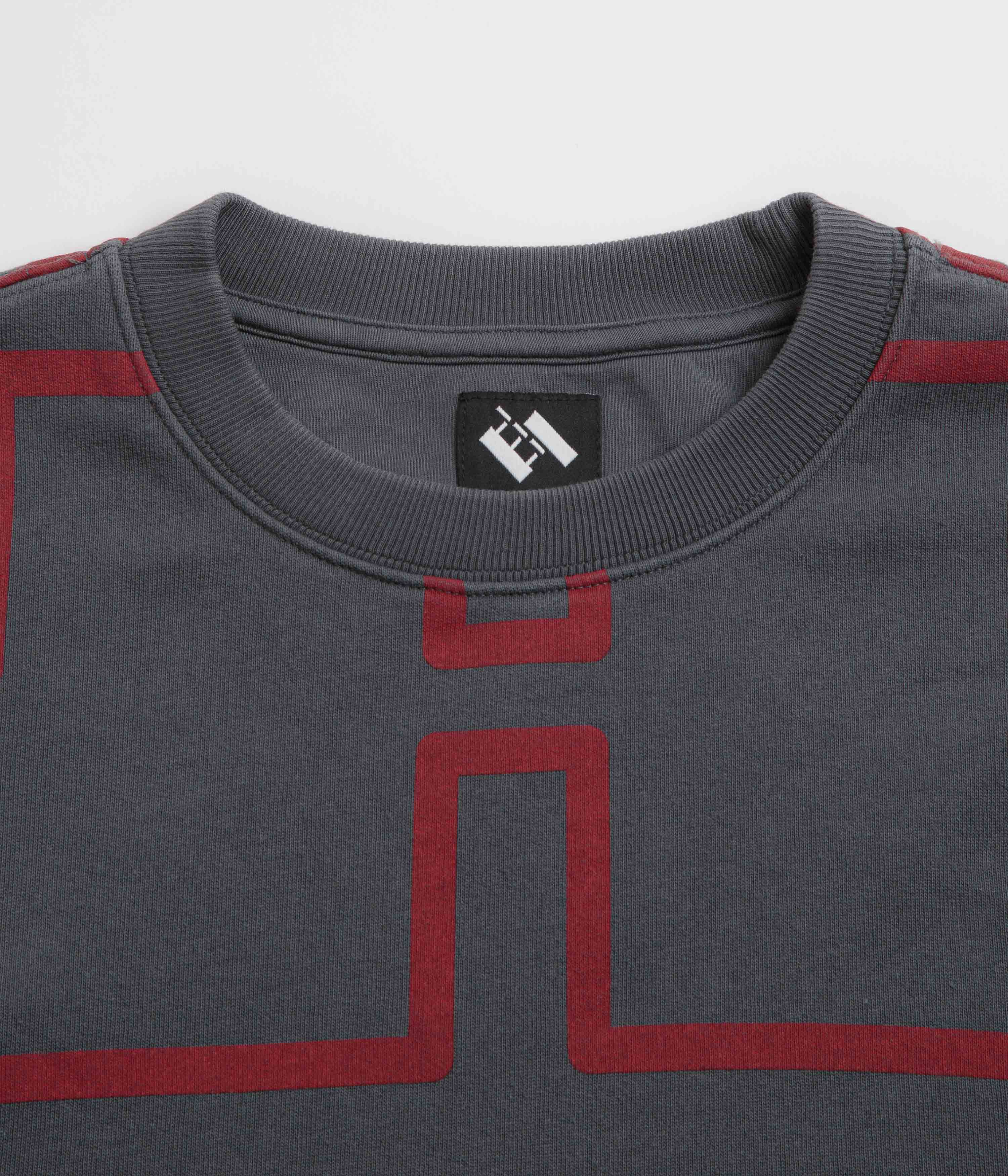 The Trilogy Tapes Over Dye Pulse Crewneck Sweatshirt - Black / Red - Image 2