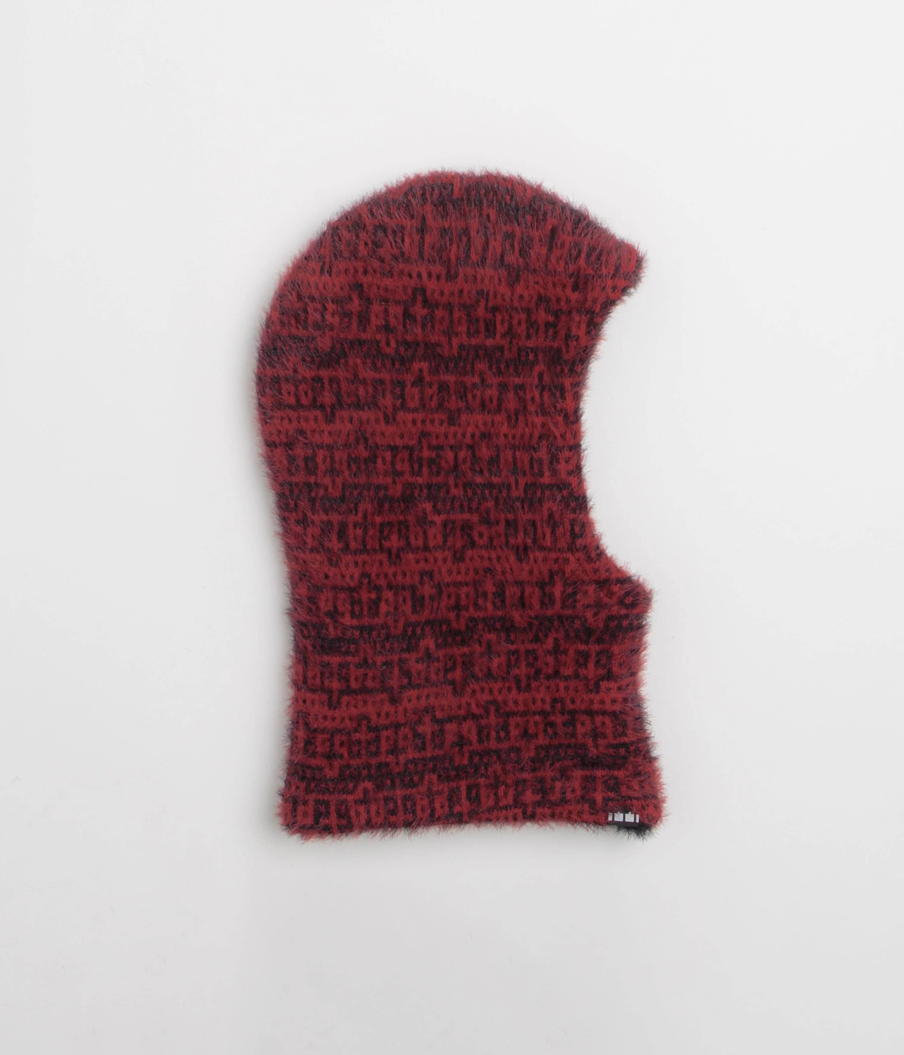 The Trilogy Tapes Shadow Multiple Knitted Hood - Carmine Red / Black - Image 2