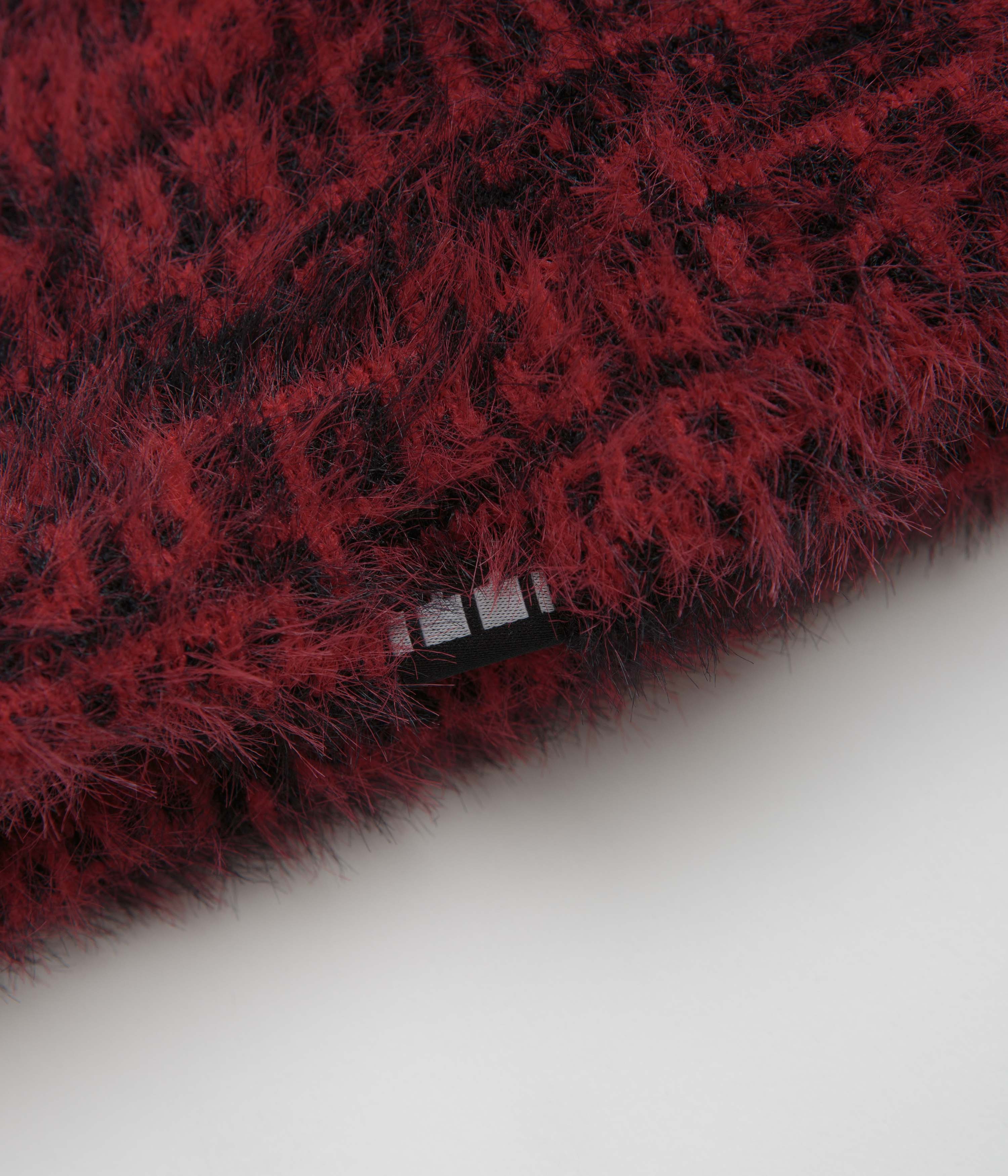 The Trilogy Tapes Shadow Multiple Knitted Hood - Carmine Red / Black - Image 4