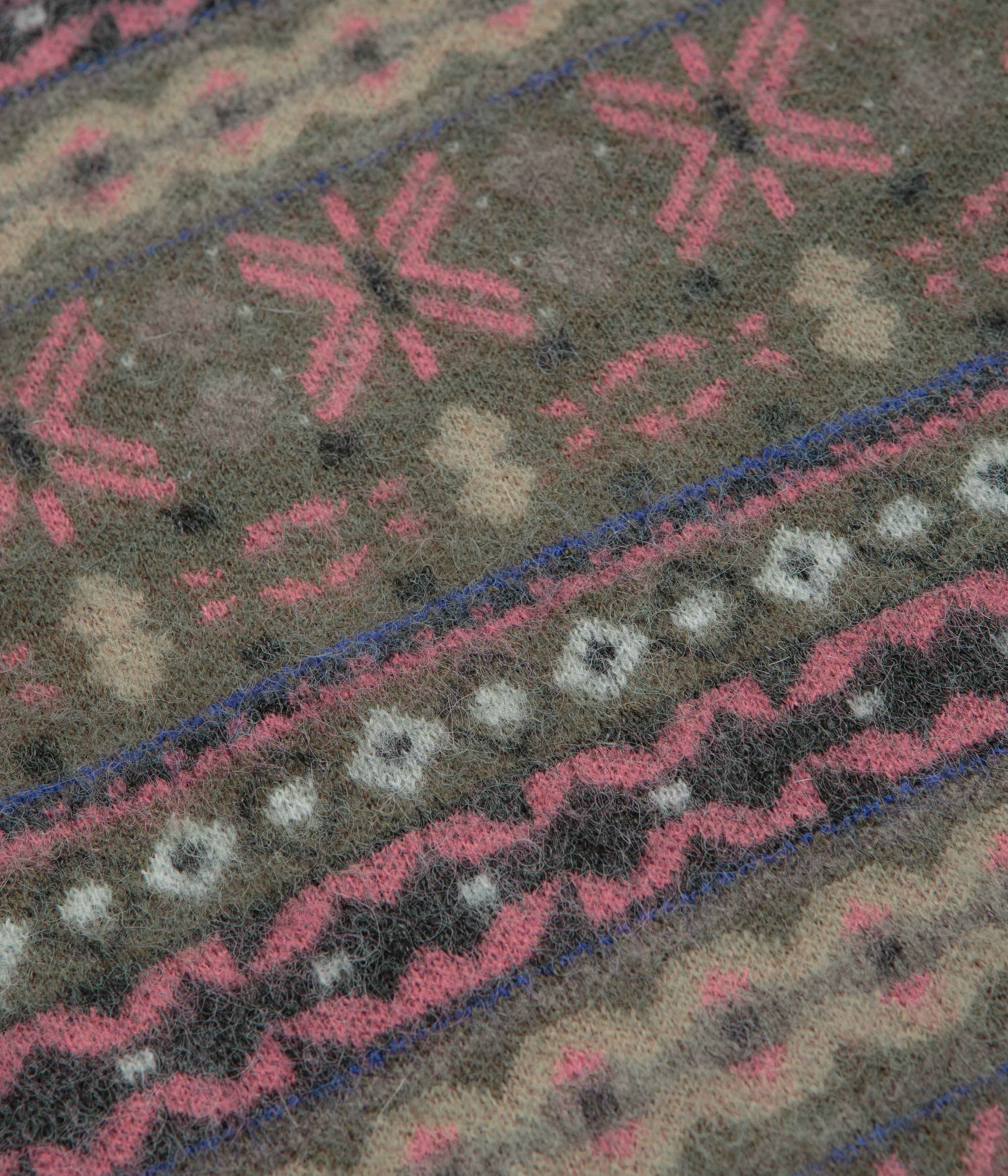 thisisneverthat Fair Isle Knit Sweatshirt - Olive - Image 3