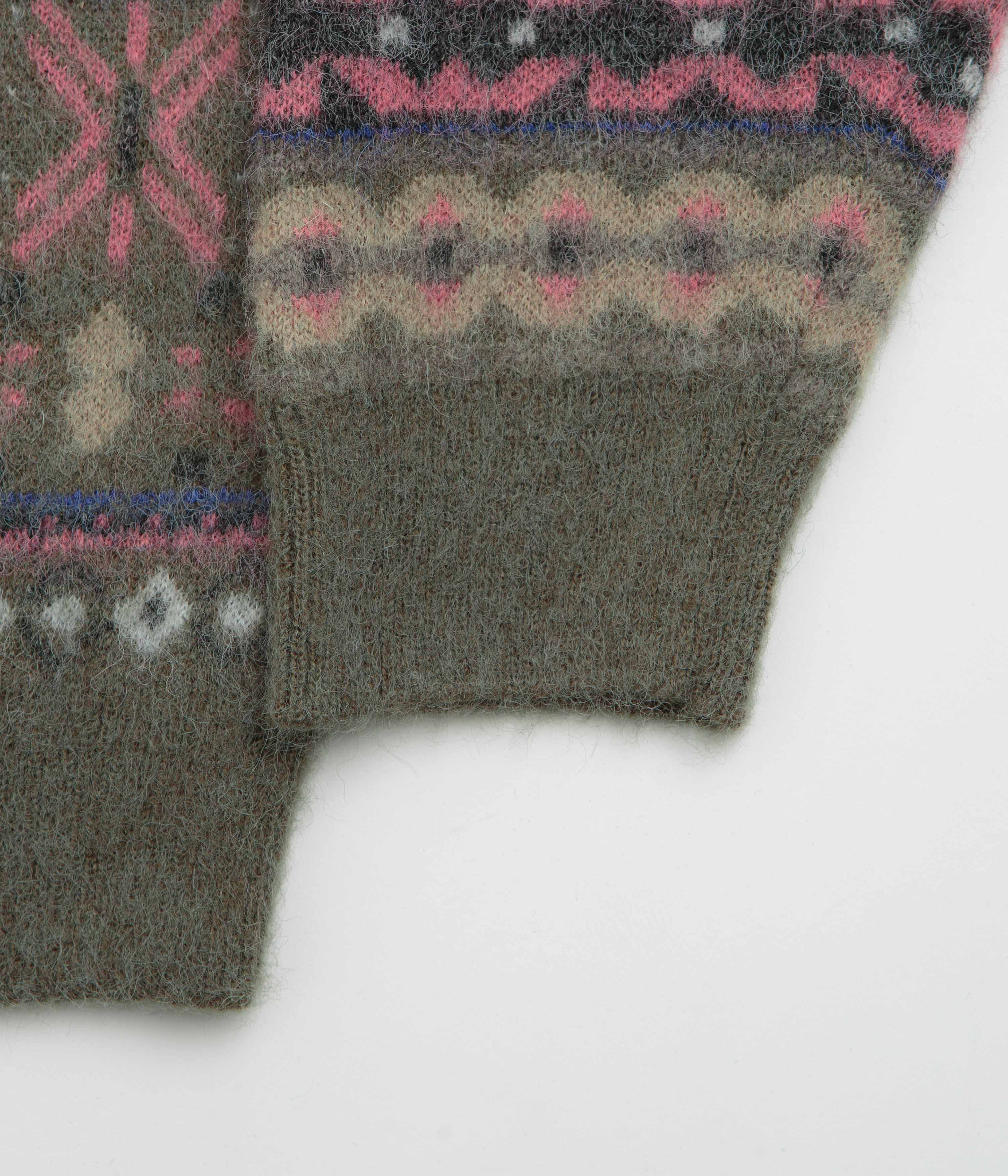 thisisneverthat Fair Isle Knit Sweatshirt - Olive - Image 4