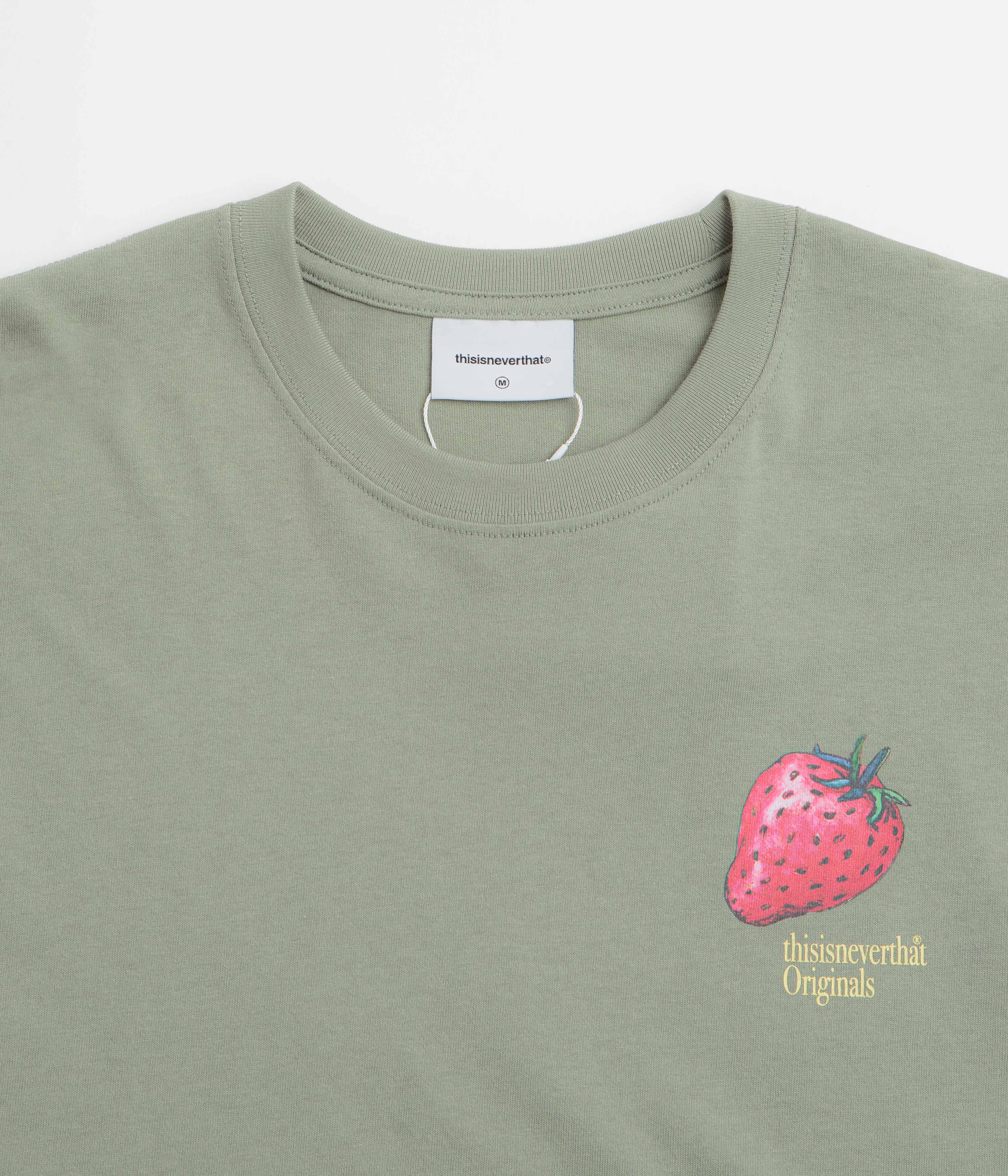 thisisneverthat Strawberry T-Shirt - Light Olive - Image 3